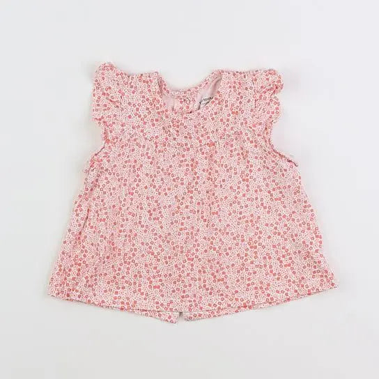 Vertbaudet - tee-shirt blanc, orange - 12 mois