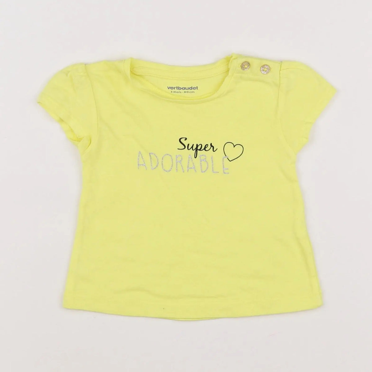 Vertbaudet - tee-shirt jaune - 3 mois