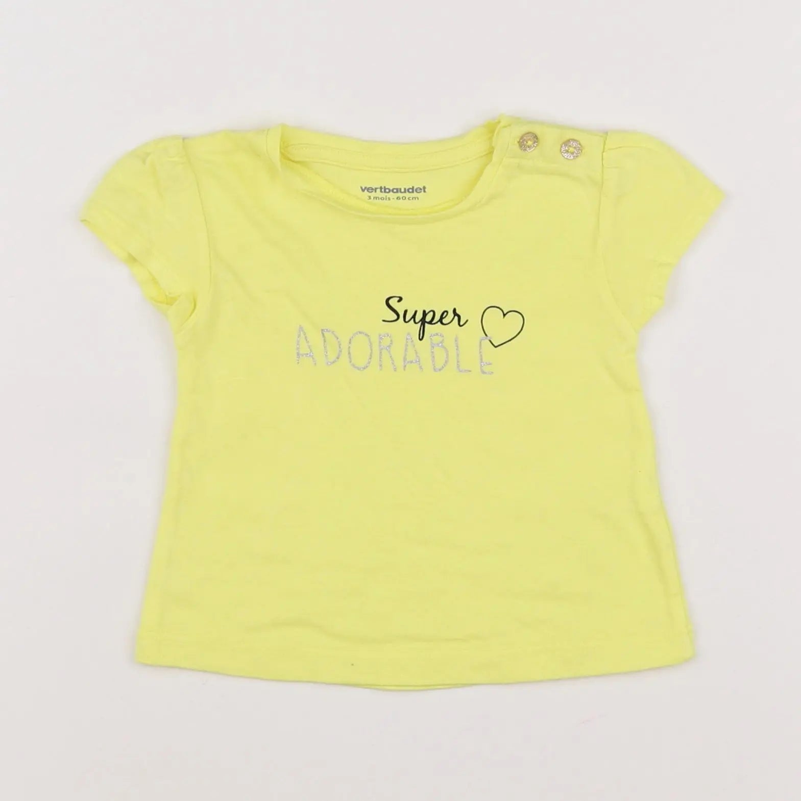 Vertbaudet - tee-shirt jaune - 3 mois
