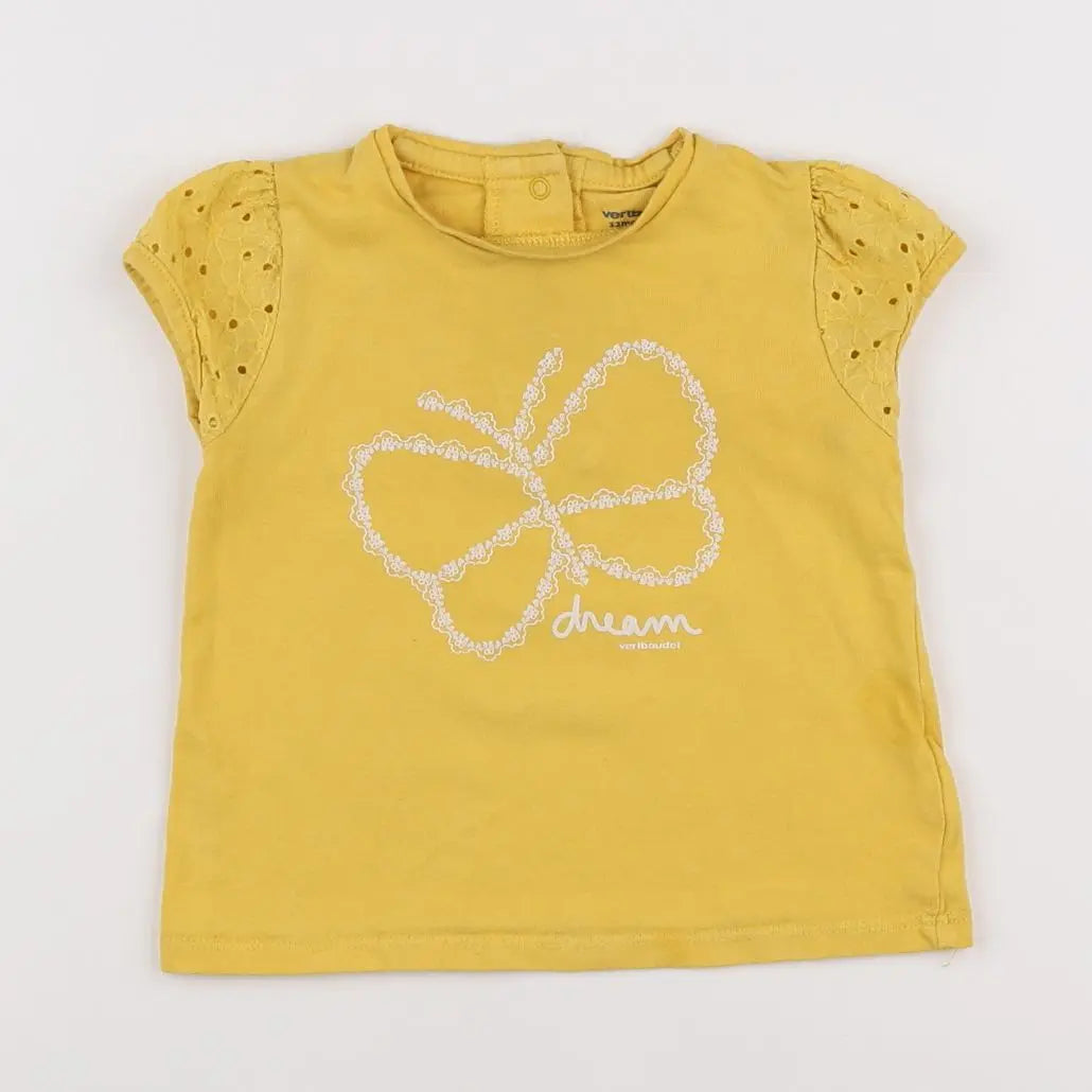 Vertbaudet - tee-shirt jaune - 12 mois