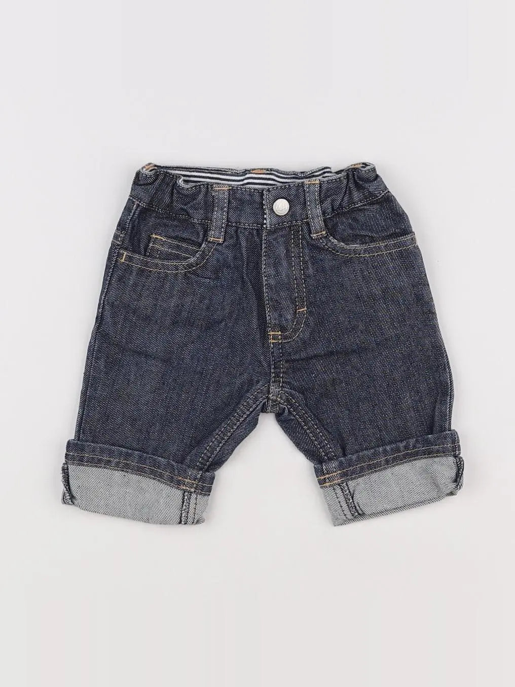 Petit Bateau - short bleu - 3 mois