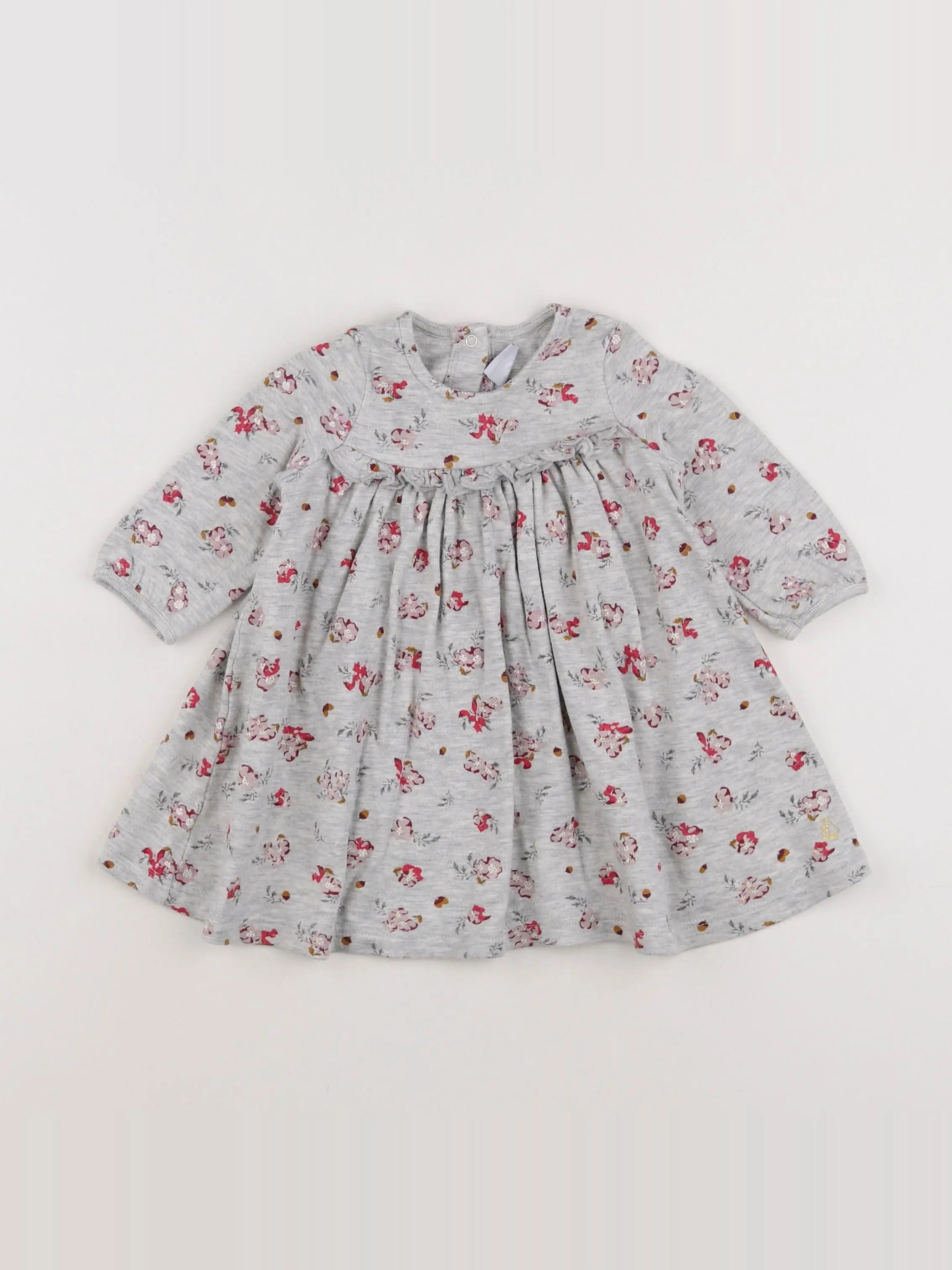 Petit Bateau - robe gris - 6 mois