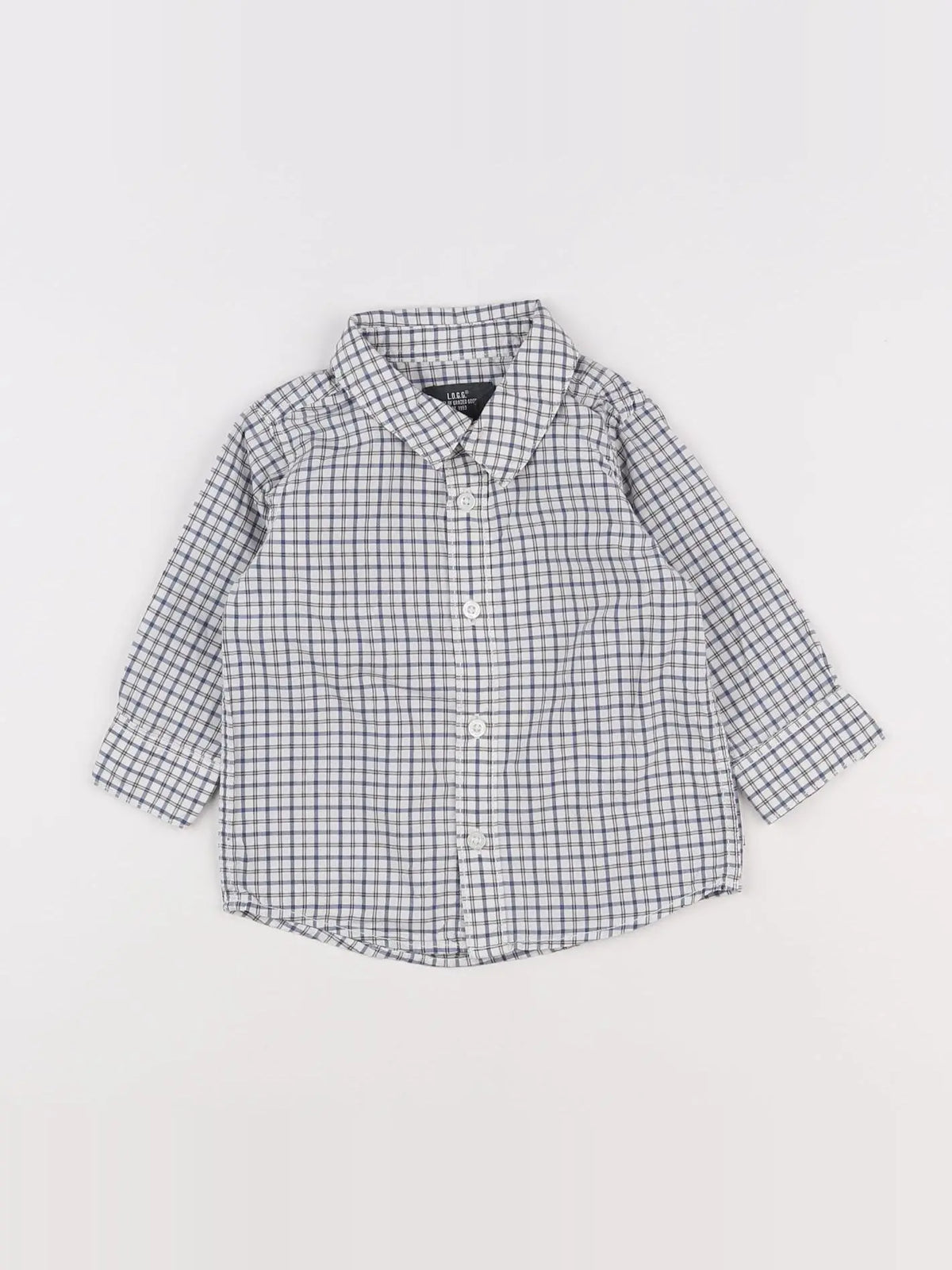 H&M - chemise blanc, bleu - 6 mois