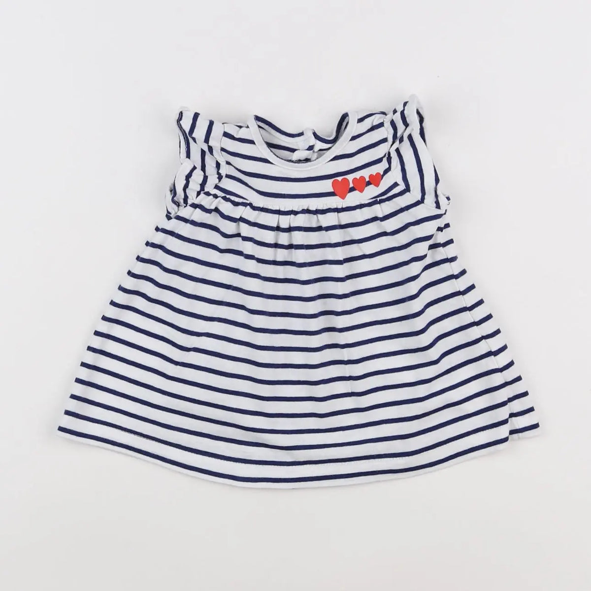 Vertbaudet - robe bleu, blanc - 3 mois