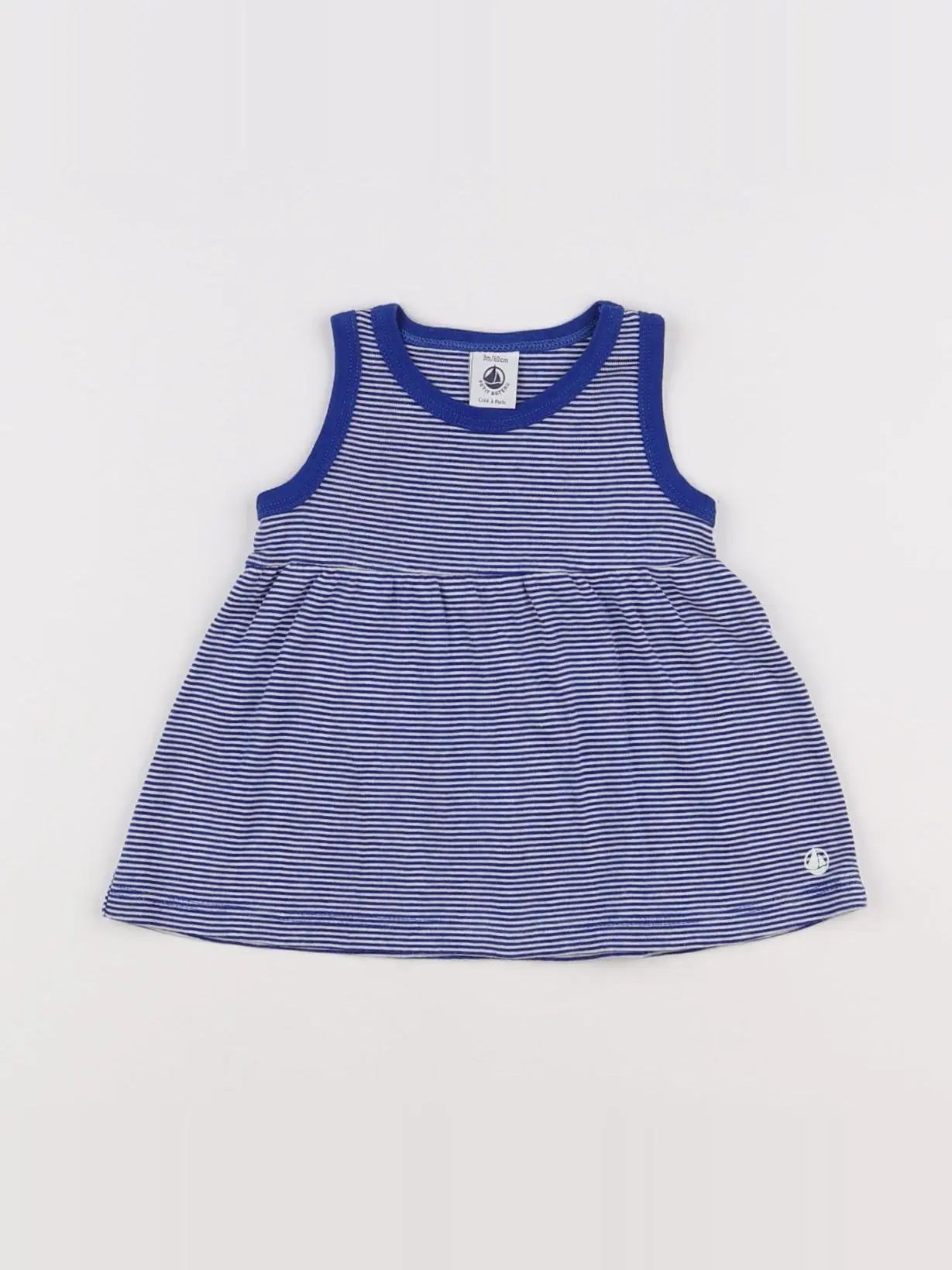 Petit Bateau - robe bleu - 3 mois