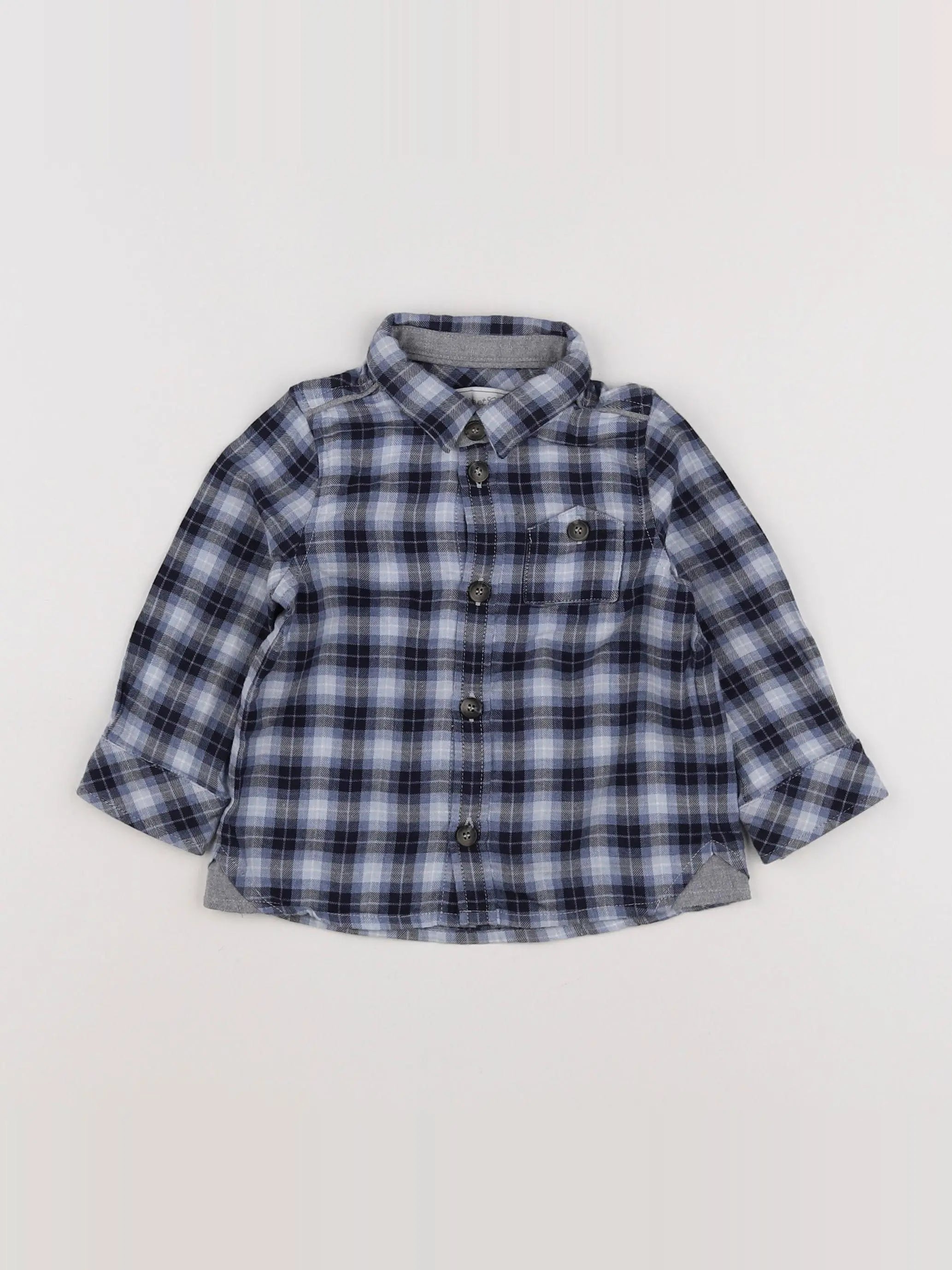 Tartine & Chocolat - chemise bleu - 12 mois