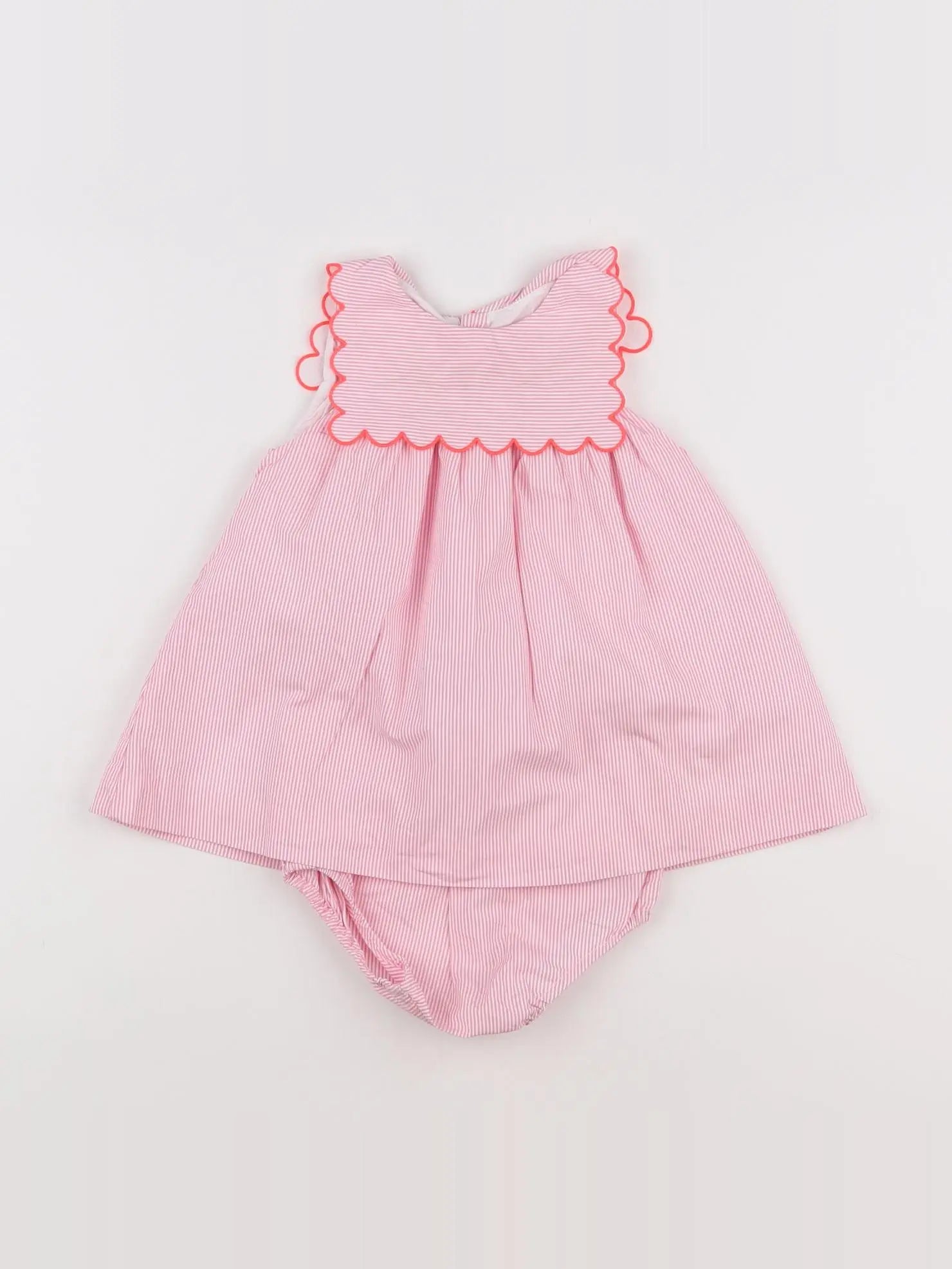 Jacadi - robe blanc, rose - 6 mois