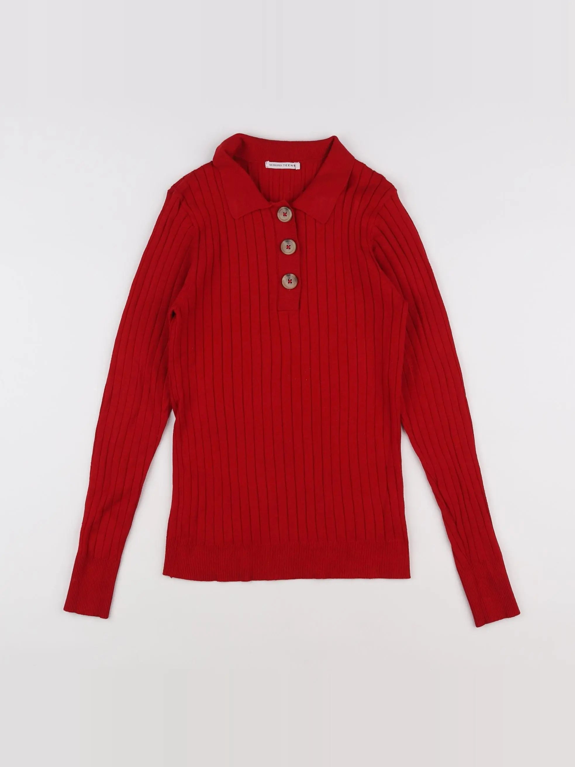 Monoprix - pull rouge - 14 ans