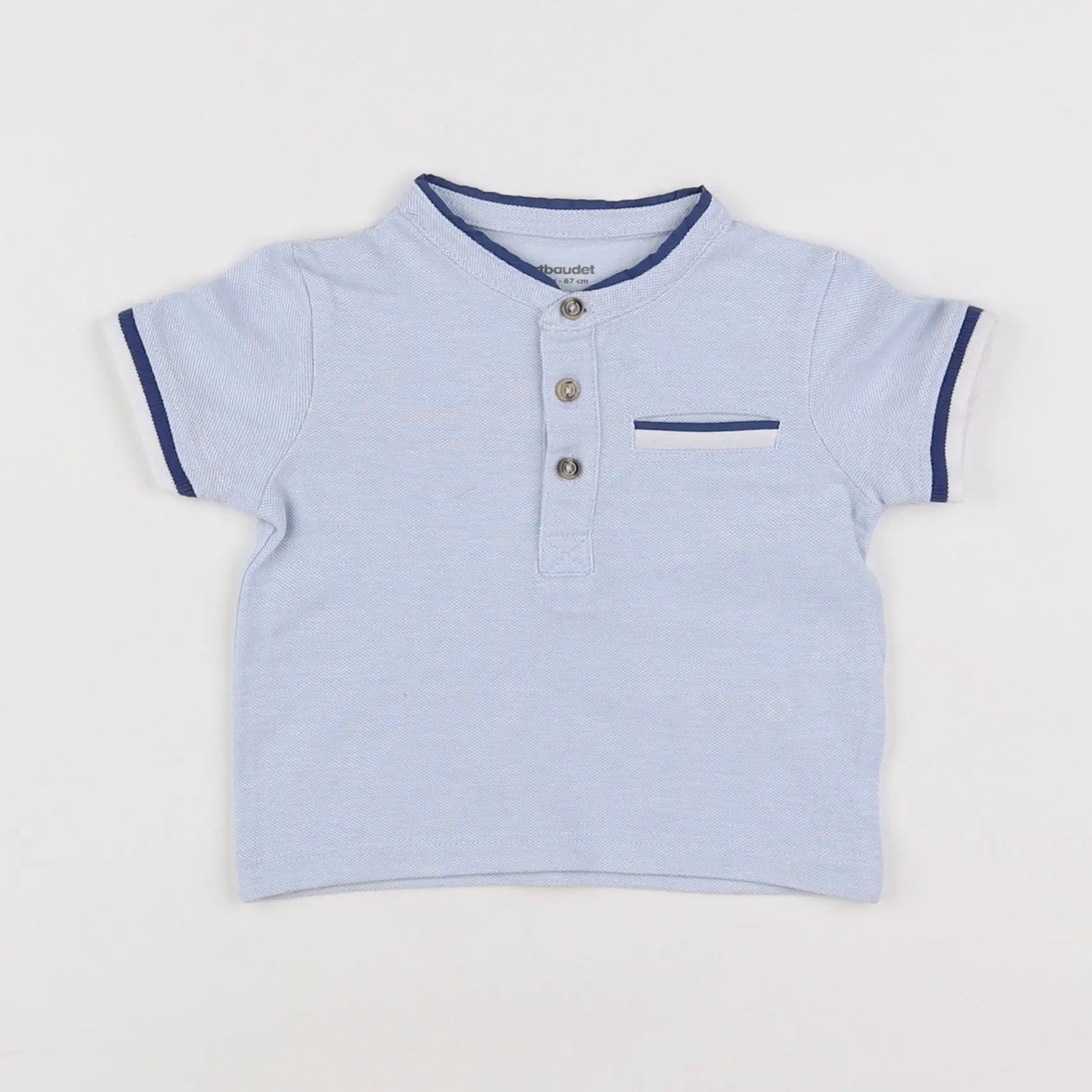 Vertbaudet - polo bleu - 6 mois