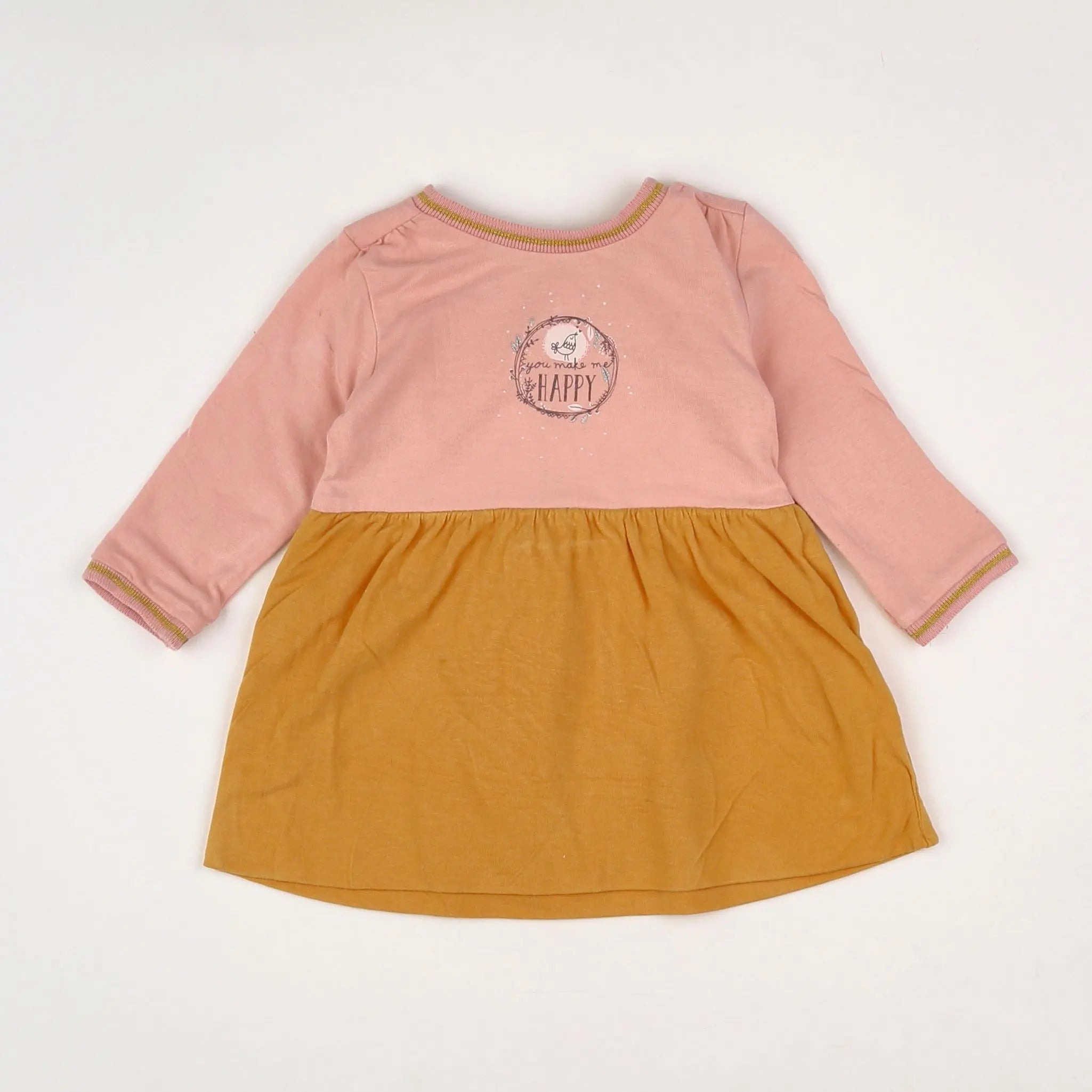 Vertbaudet - robe jaune, rose - 3 mois