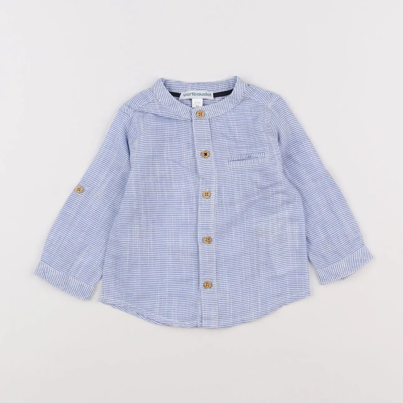 Vertbaudet - chemise bleu - 6 mois