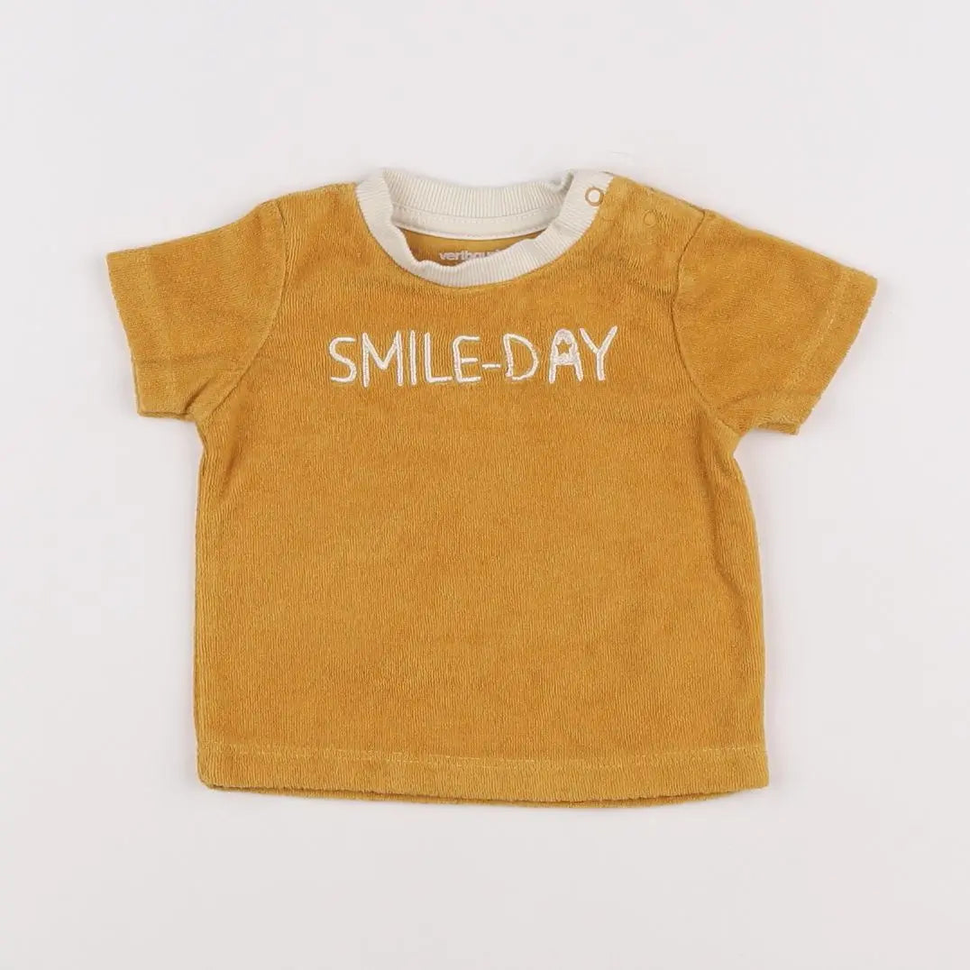Vertbaudet - tee-shirt jaune - 3 mois