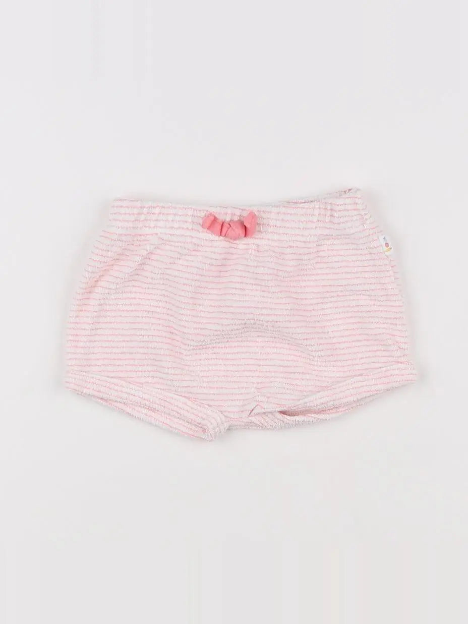 Absorba - short blanc, rose - 6 mois