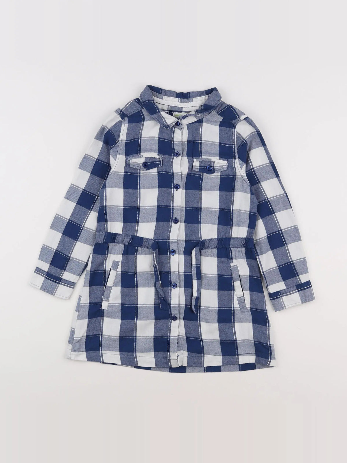 Vertbaudet - robe blanc, bleu, argent - 6 ans
