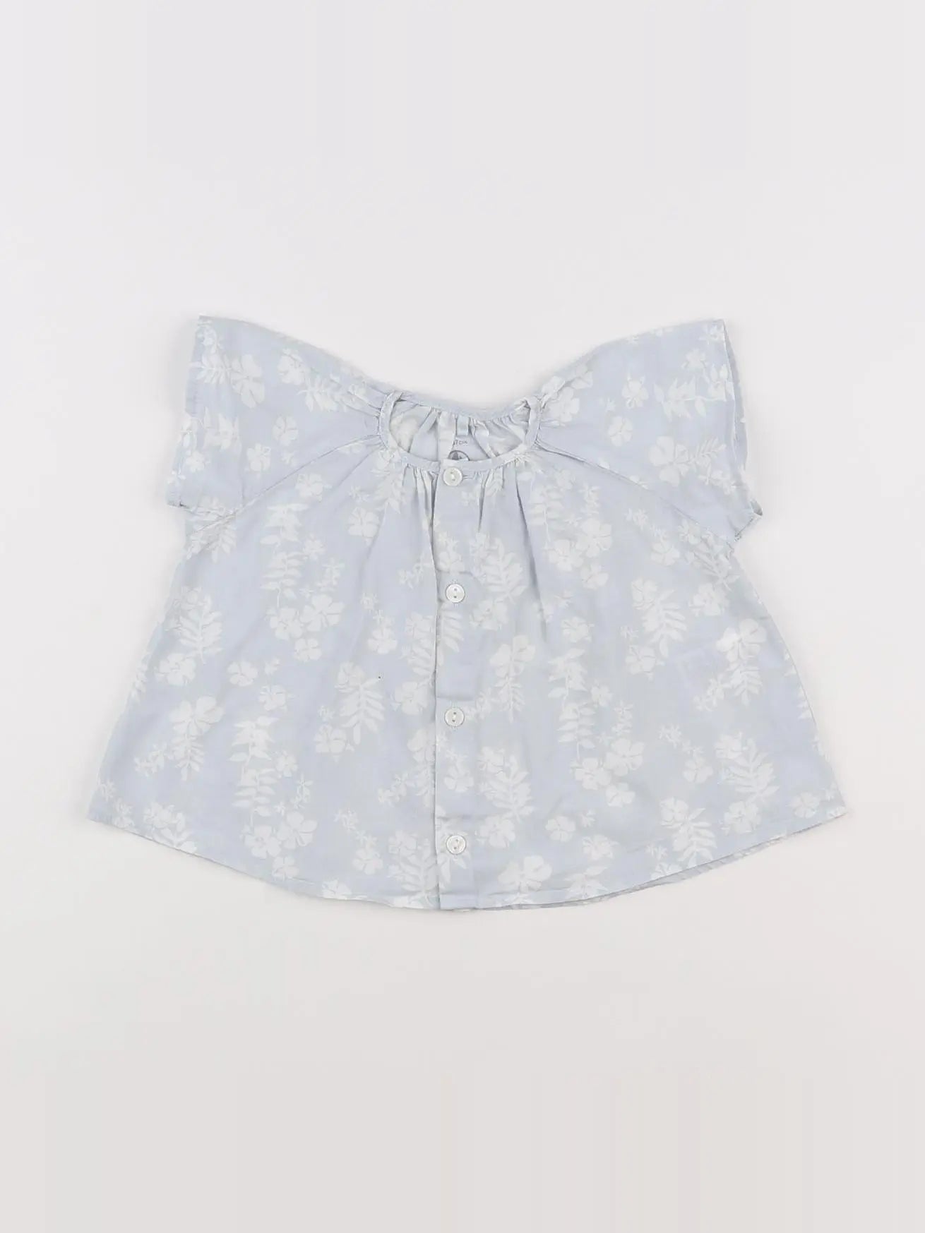 Petit Bateau - blouse bleu - 6 mois