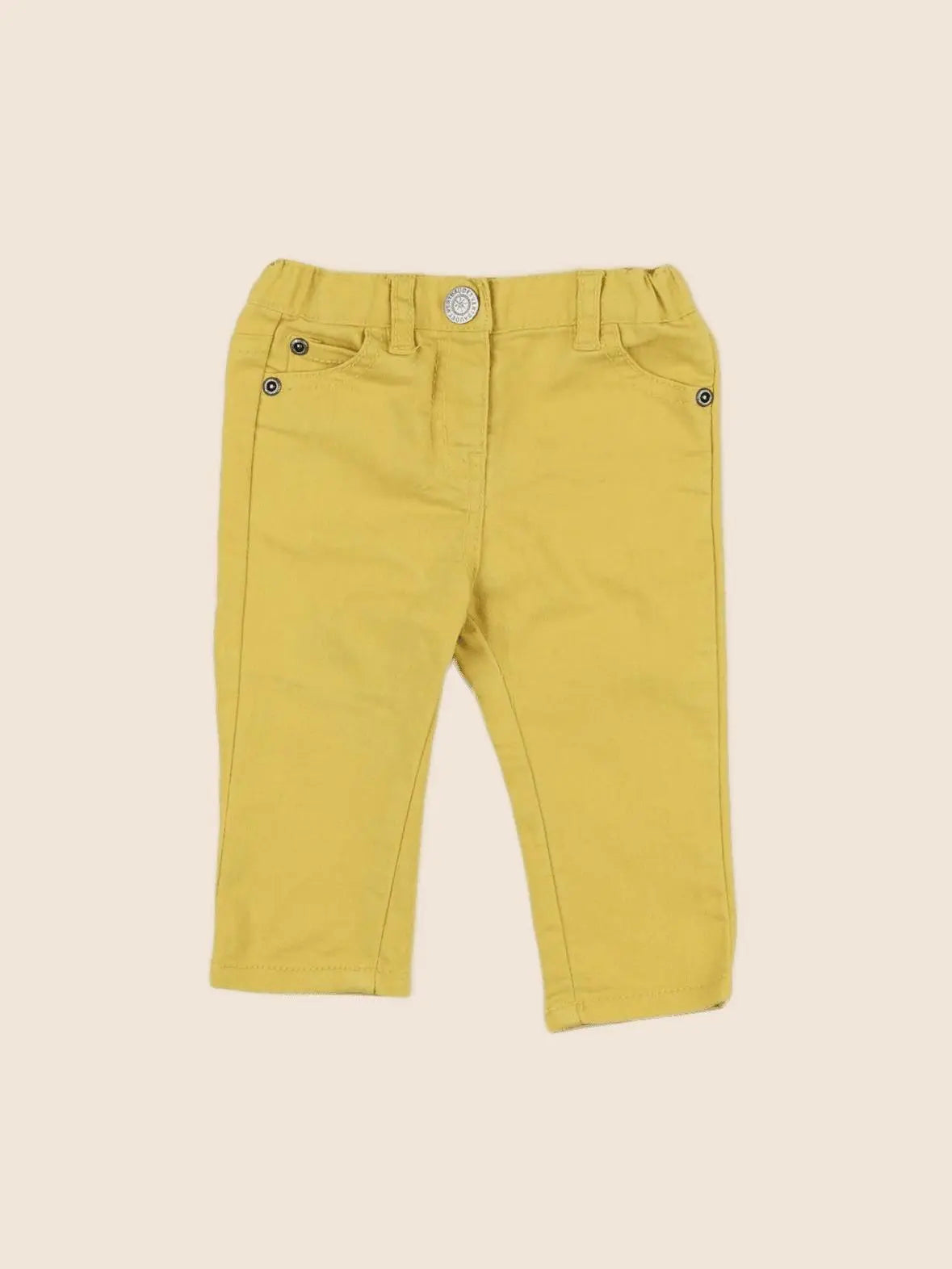 Vertbaudet - pantalon jaune - 6 mois