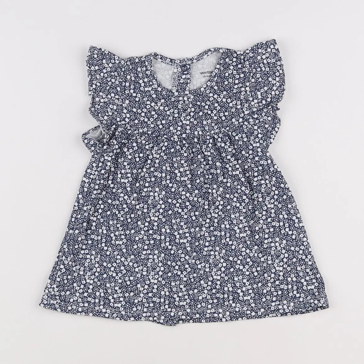 Vertbaudet - robe blanc, bleu - 18 mois