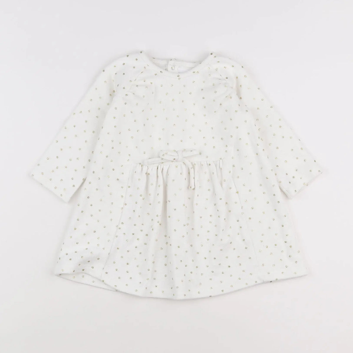 Vertbaudet - robe blanc, or - 18 mois
