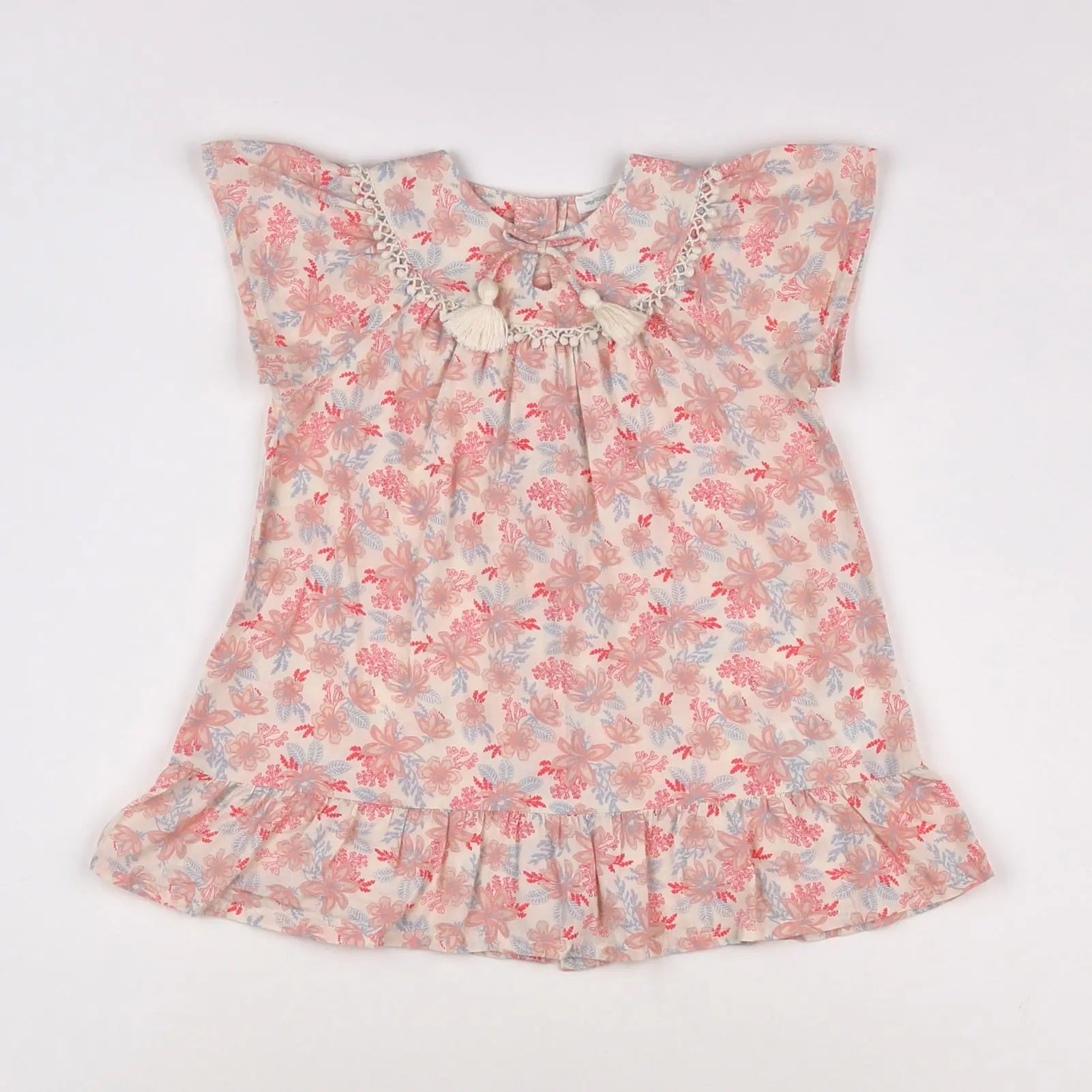 Vertbaudet - robe rose, bleu - 2 ans