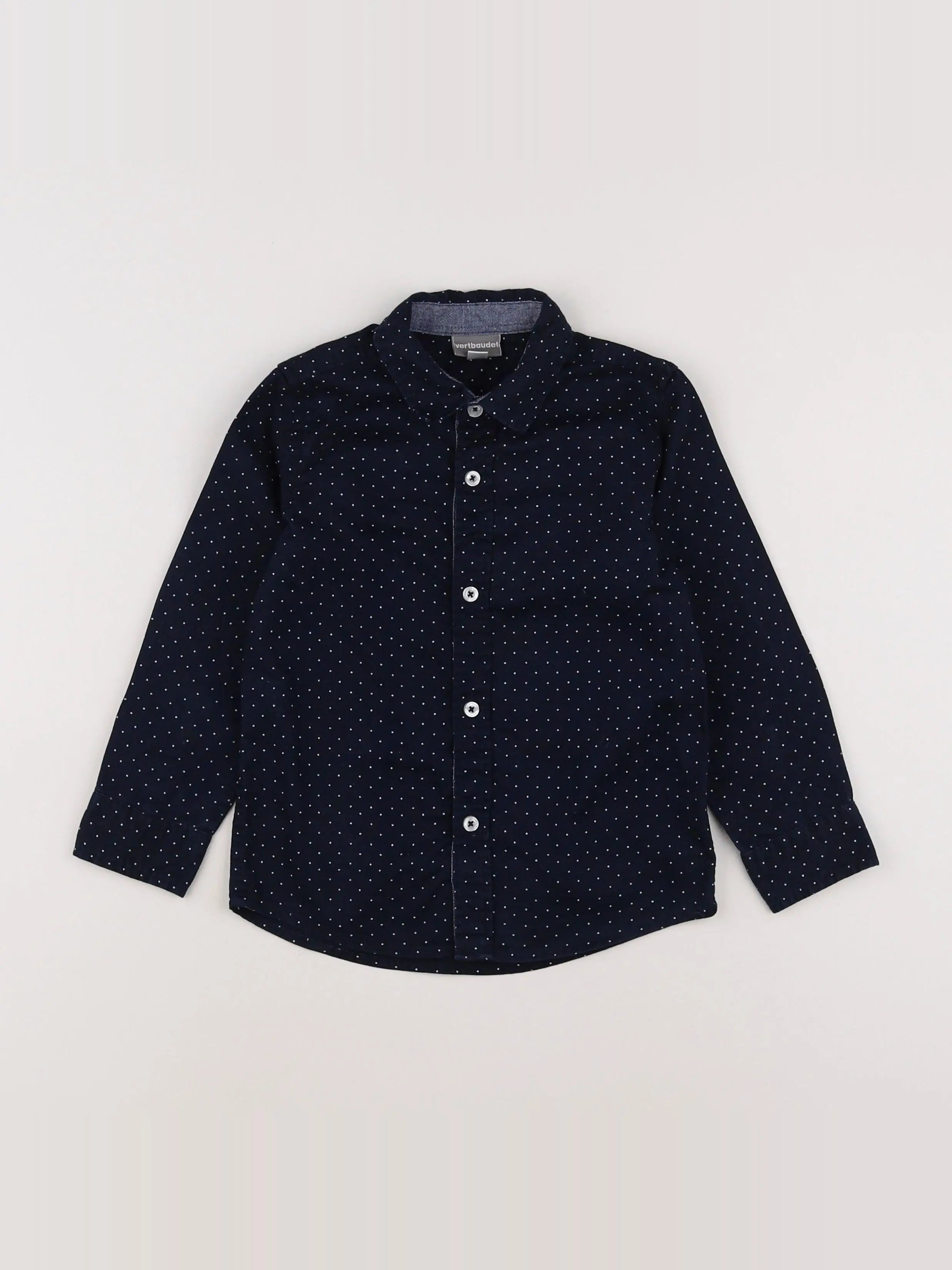 Vertbaudet - chemise bleu, blanc - 4 ans