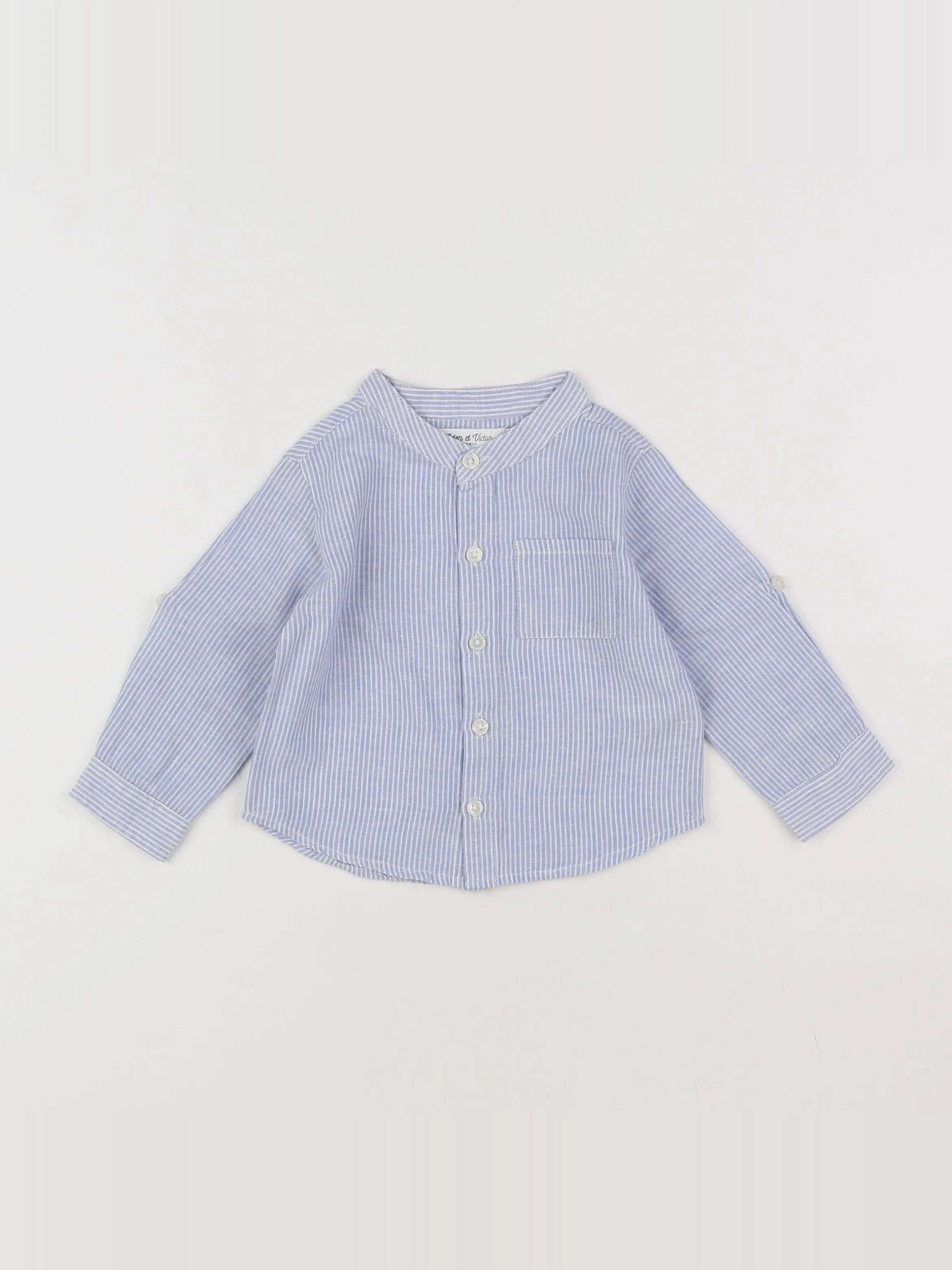 Eden & Victor - chemise bleu, blanc - 6 mois