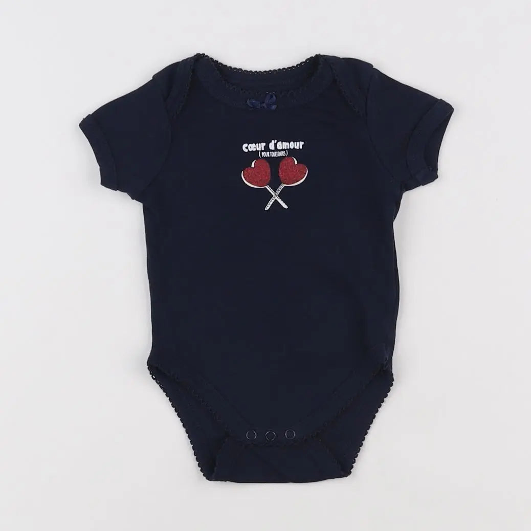Vertbaudet - body bleu - 3 mois