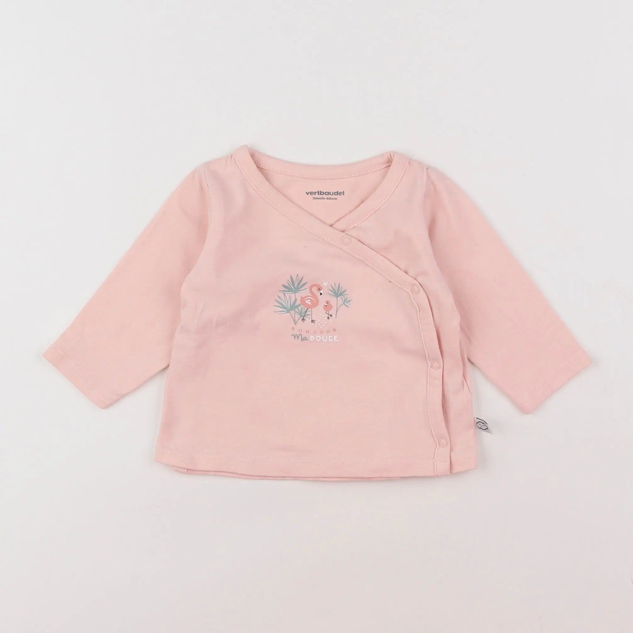 Vertbaudet - tee-shirt rose - 3 mois