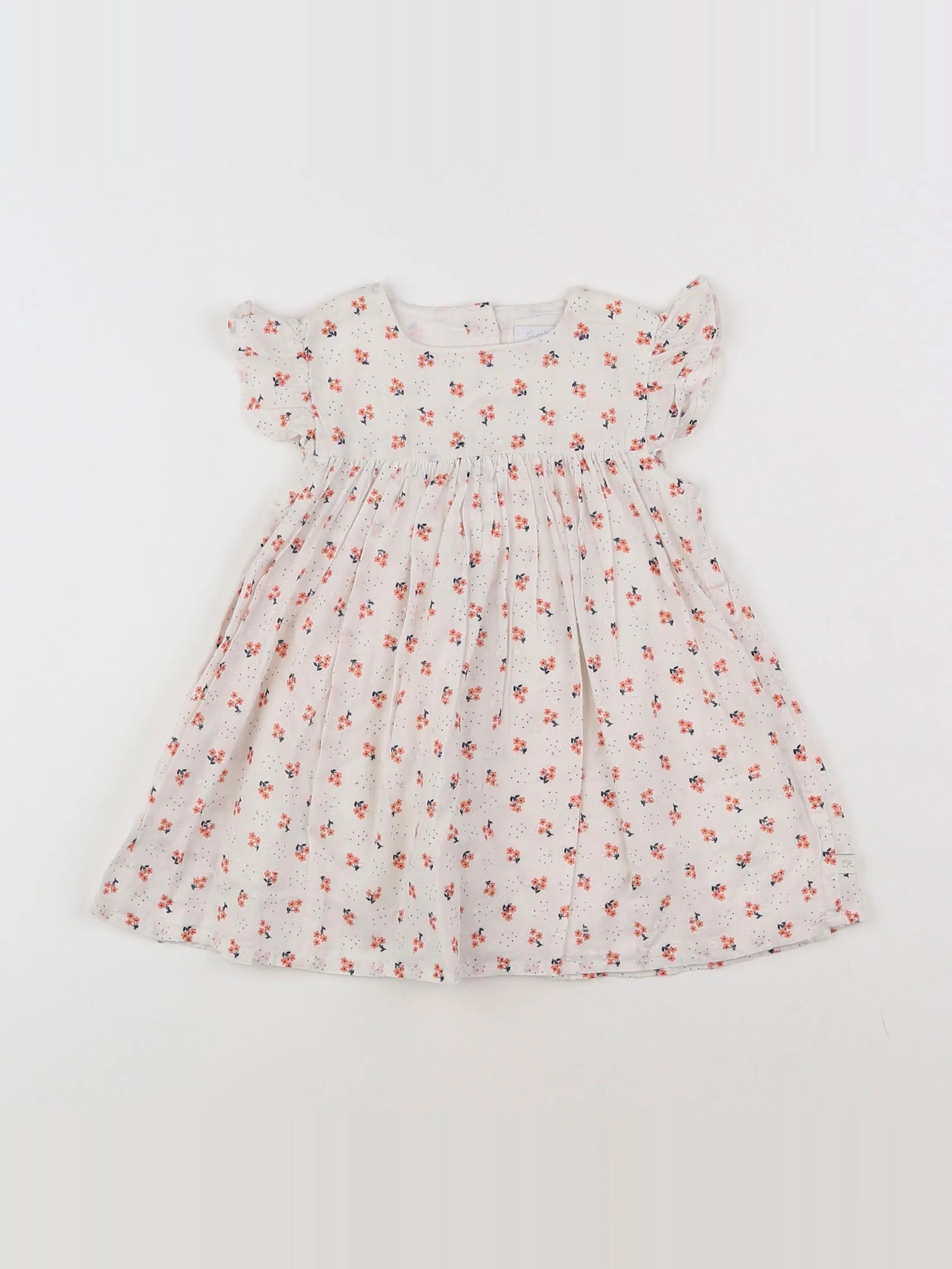Cadet Rousselle - robe blanc, rose - 12 mois
