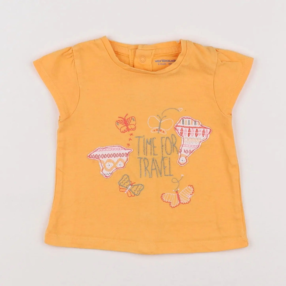 Vertbaudet - tee-shirt orange - 3 mois