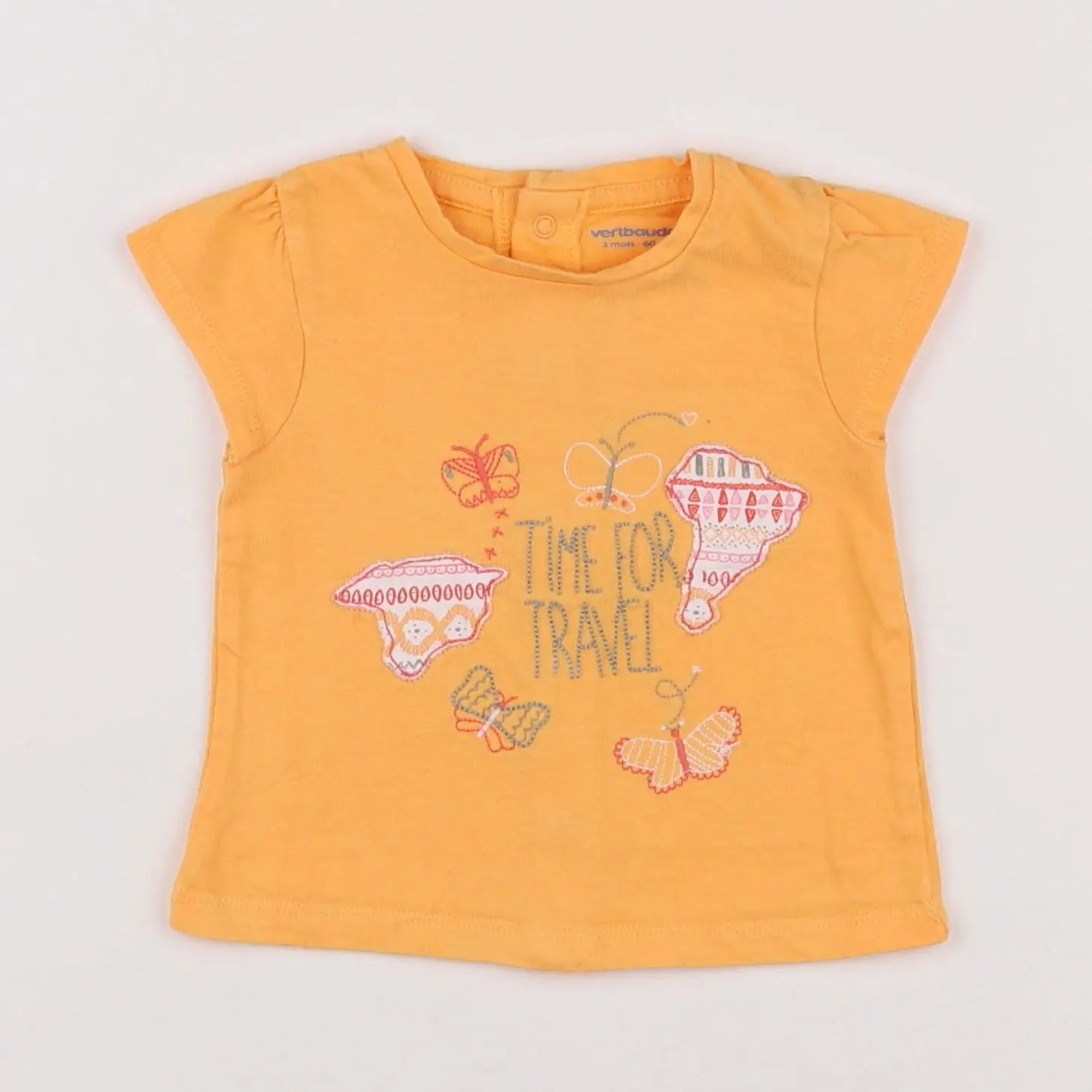Vertbaudet - tee-shirt orange - 3 mois