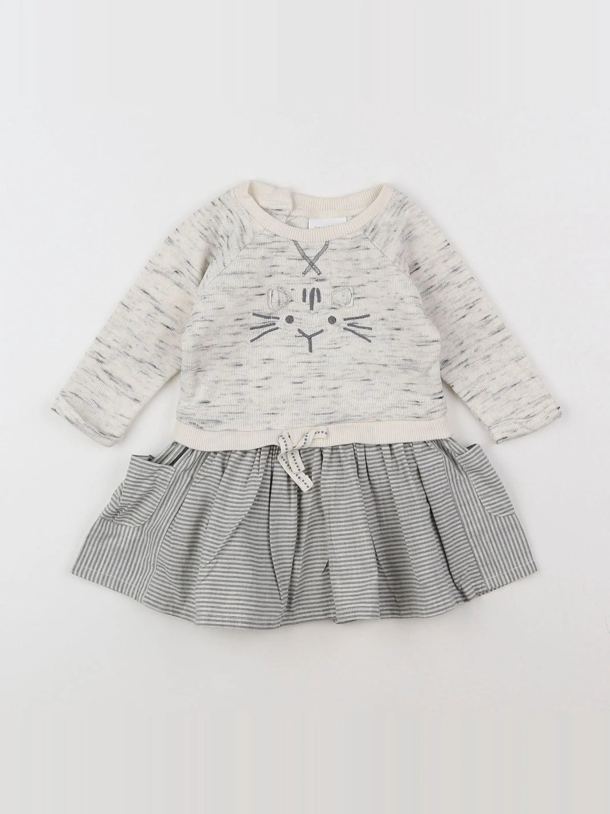 Next - robe gris - 3 mois