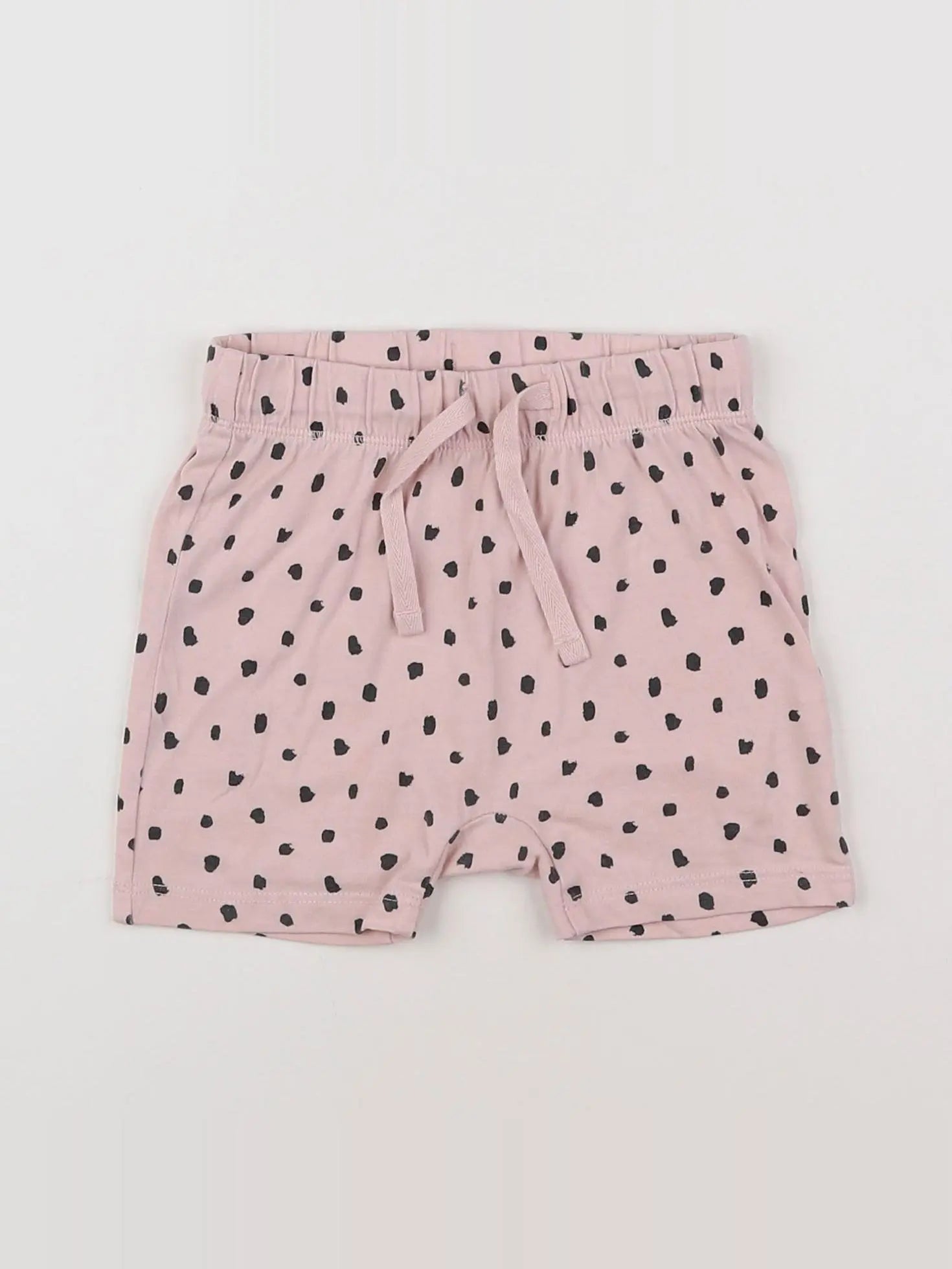 H&M - short rose, noir - 6/9 mois