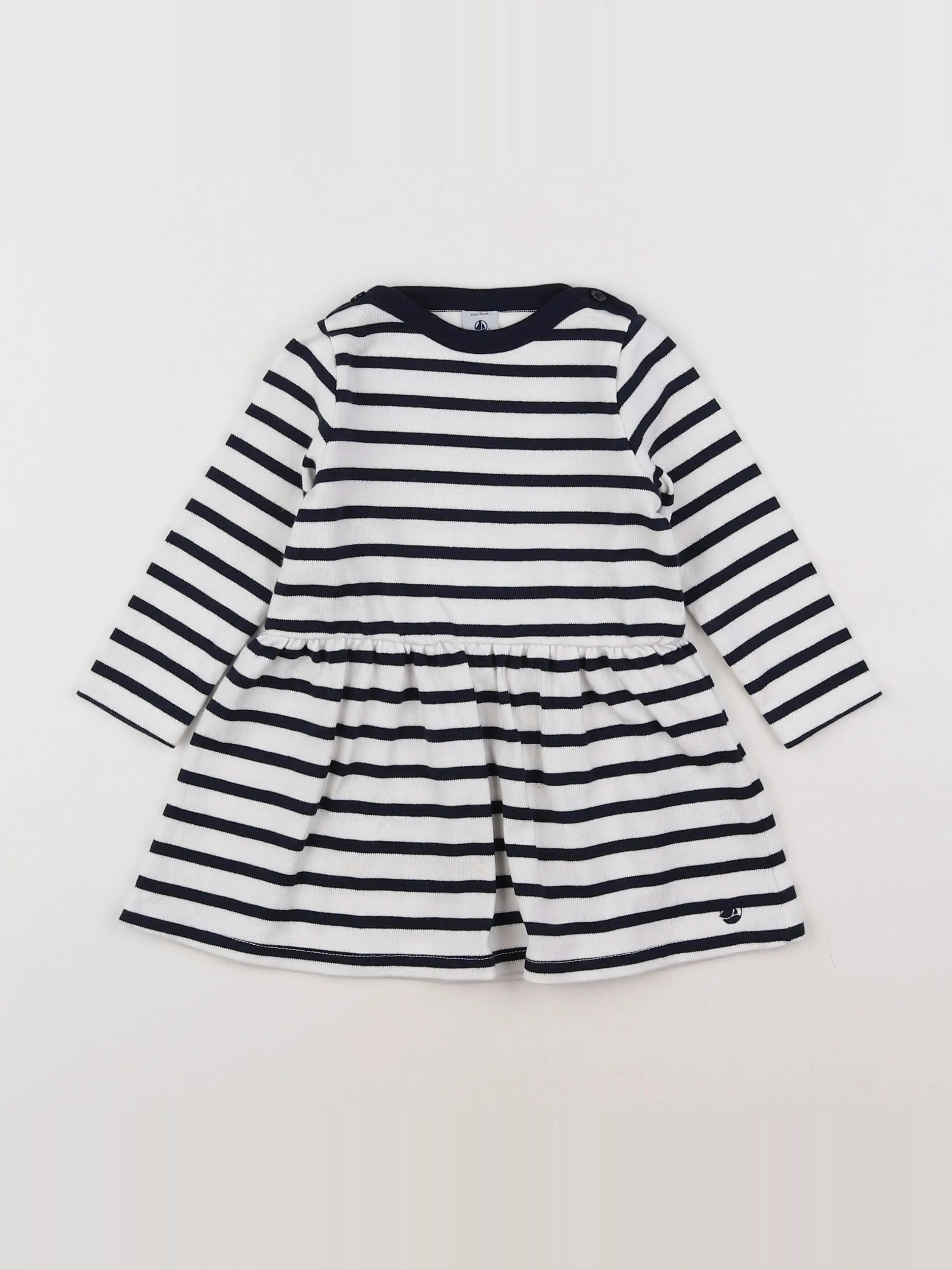 Petit Bateau - robe bleu - 12 mois