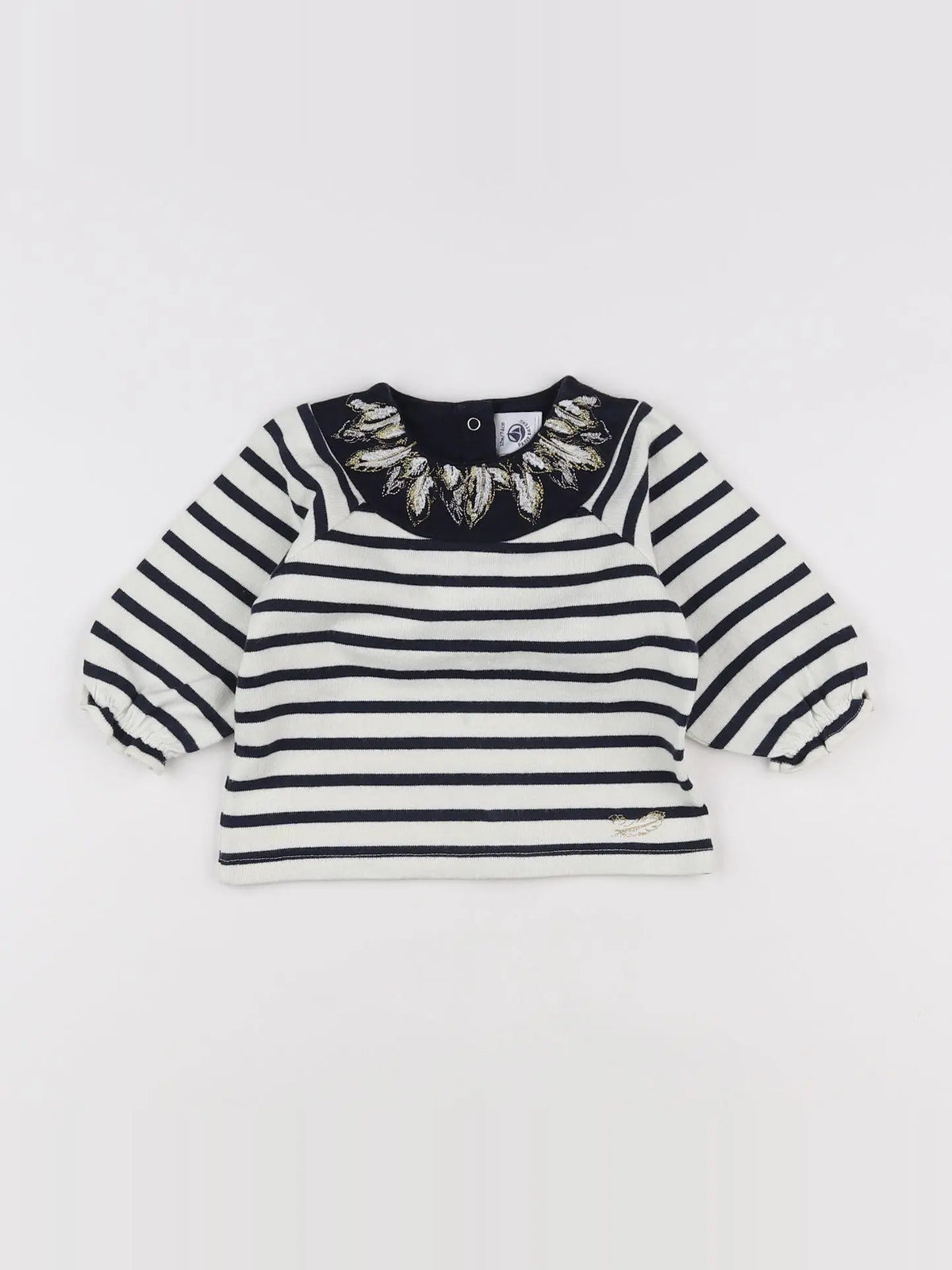 Petit Bateau - tee-shirt beige, bleu - 12 mois