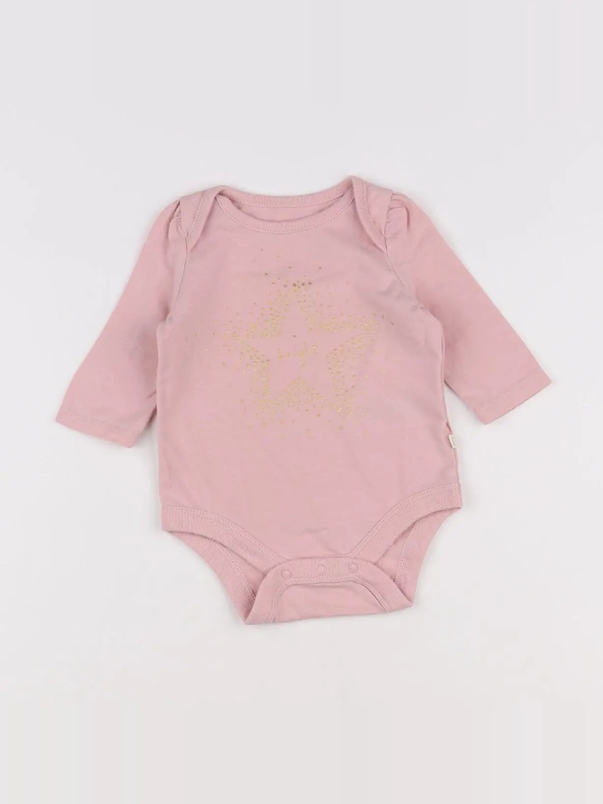 GAP - body gris, rose - 0/3 mois