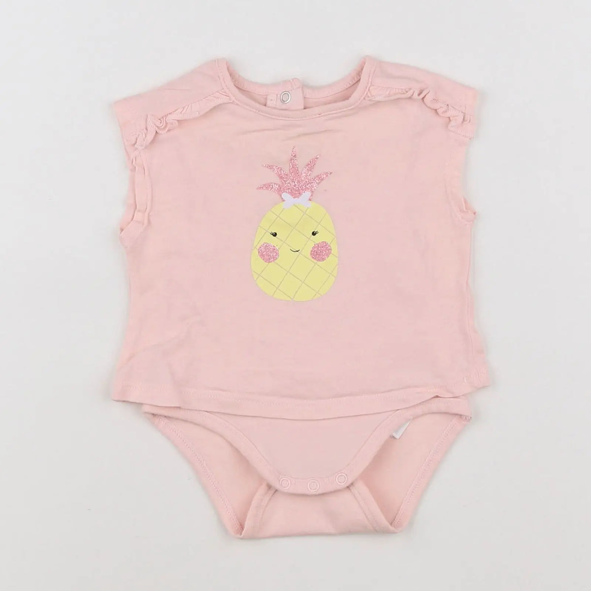 Vertbaudet - body tee-shirt rose - 3 mois