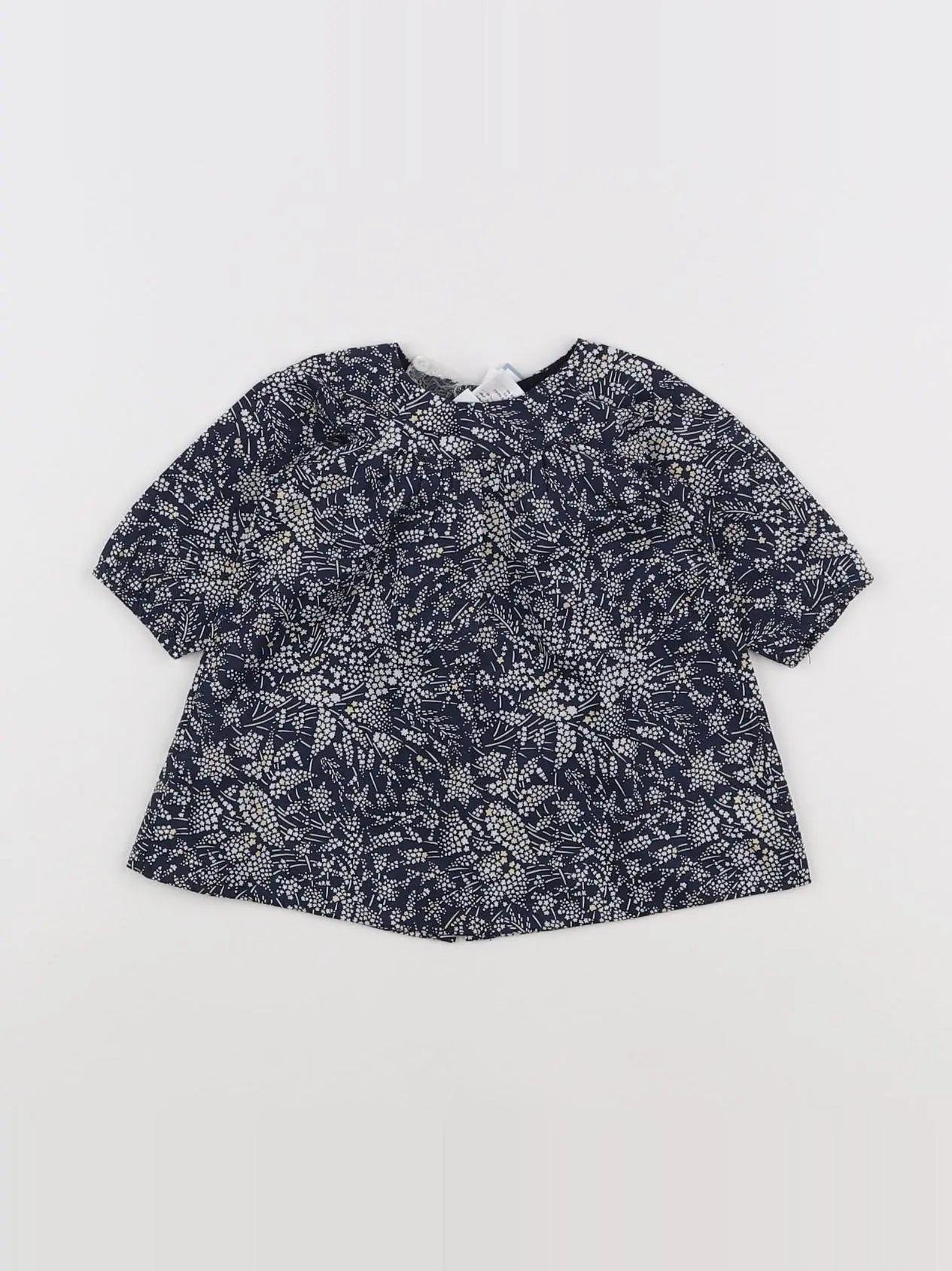 Jacadi - robe blanc, bleu (état neuf) - 1 mois