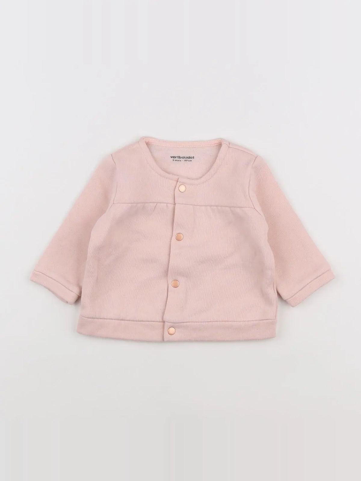 Vertbaudet - sweat rose - 3 mois