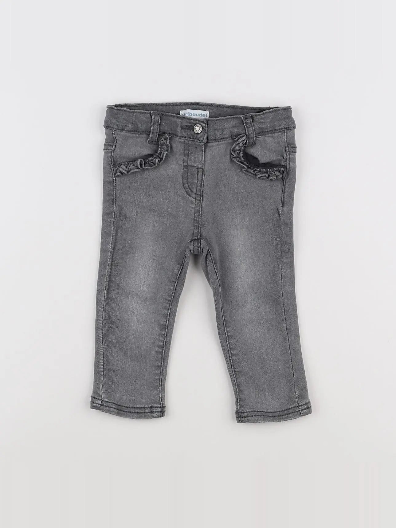 Vertbaudet - jegging gris - 9/12 mois