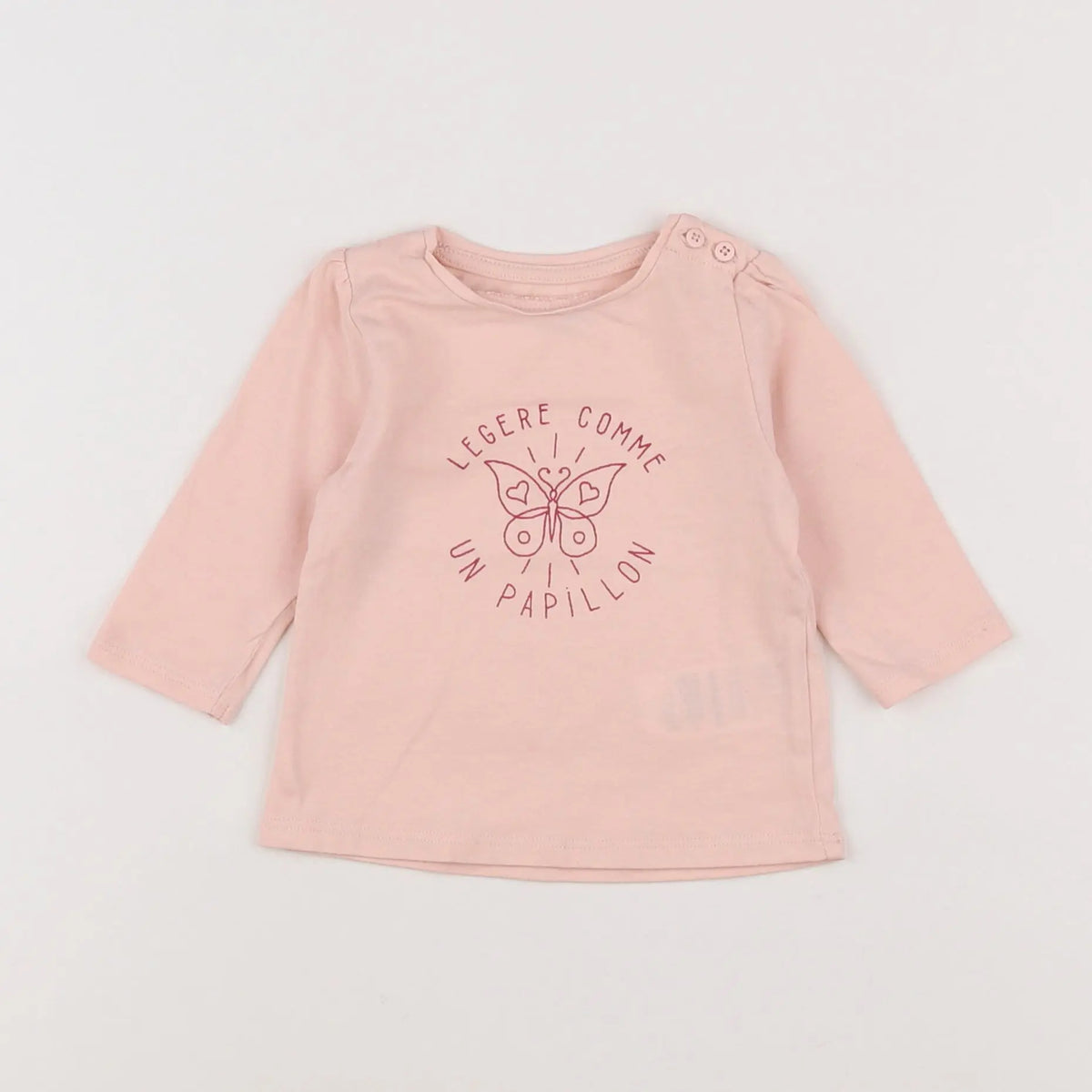 Vertbaudet - tee-shirt rose - 3 mois