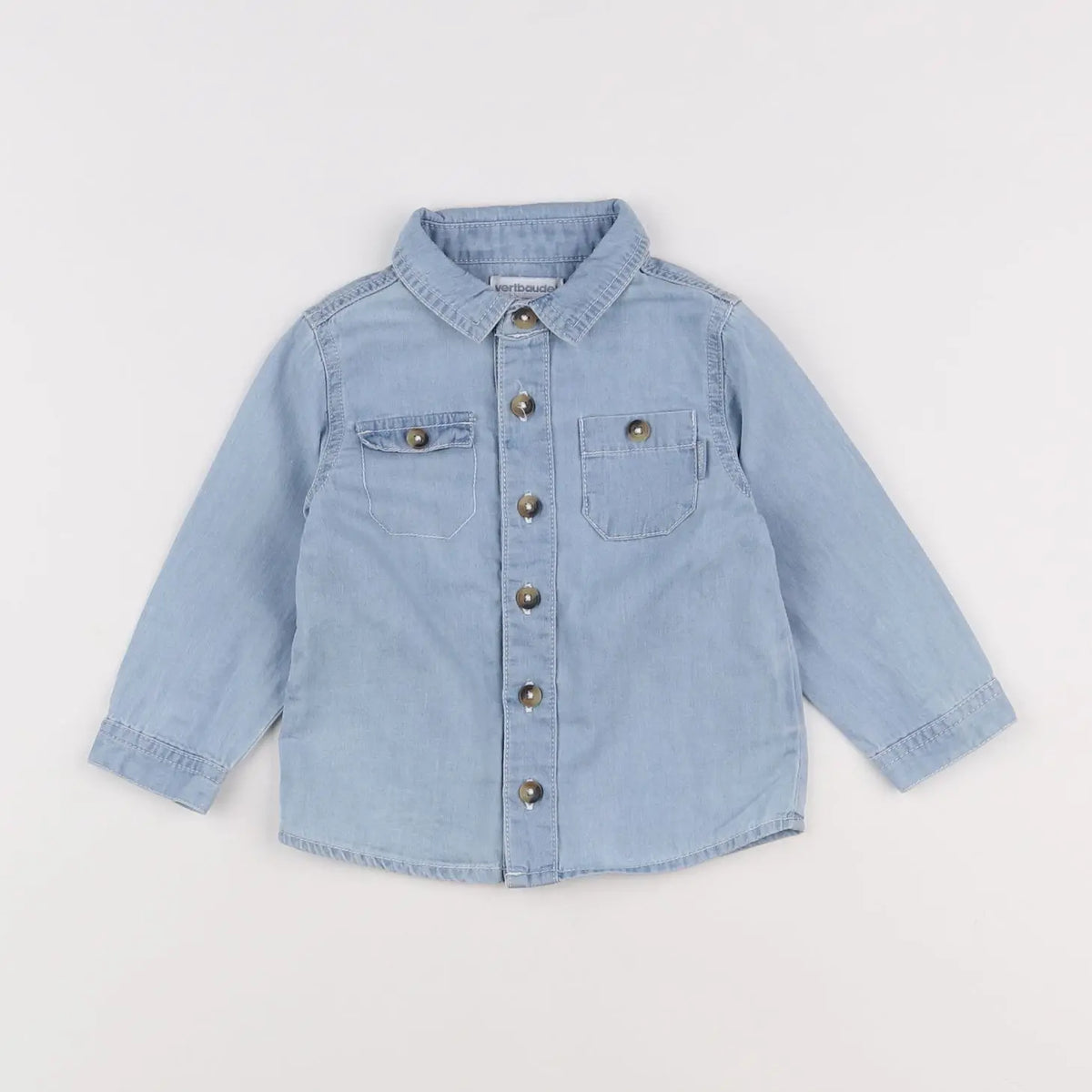 Vertbaudet - chemise bleu - 12 mois