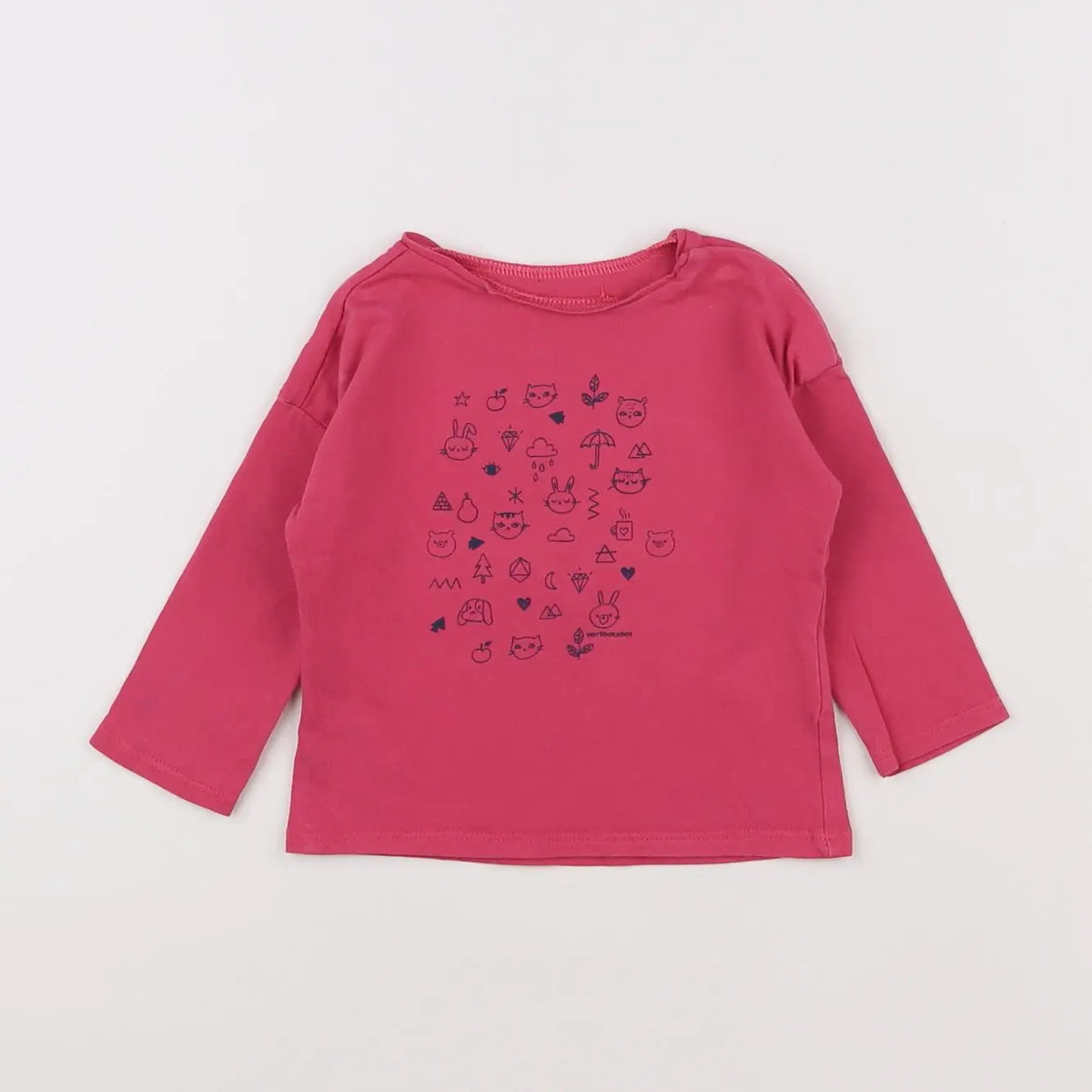 Vertbaudet - tee-shirt rose - 9 mois