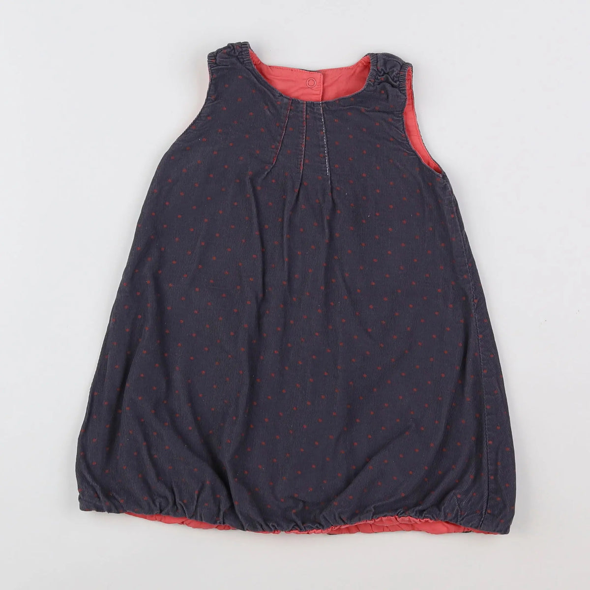 Vertbaudet - robe réversible gris, rose - 18 mois