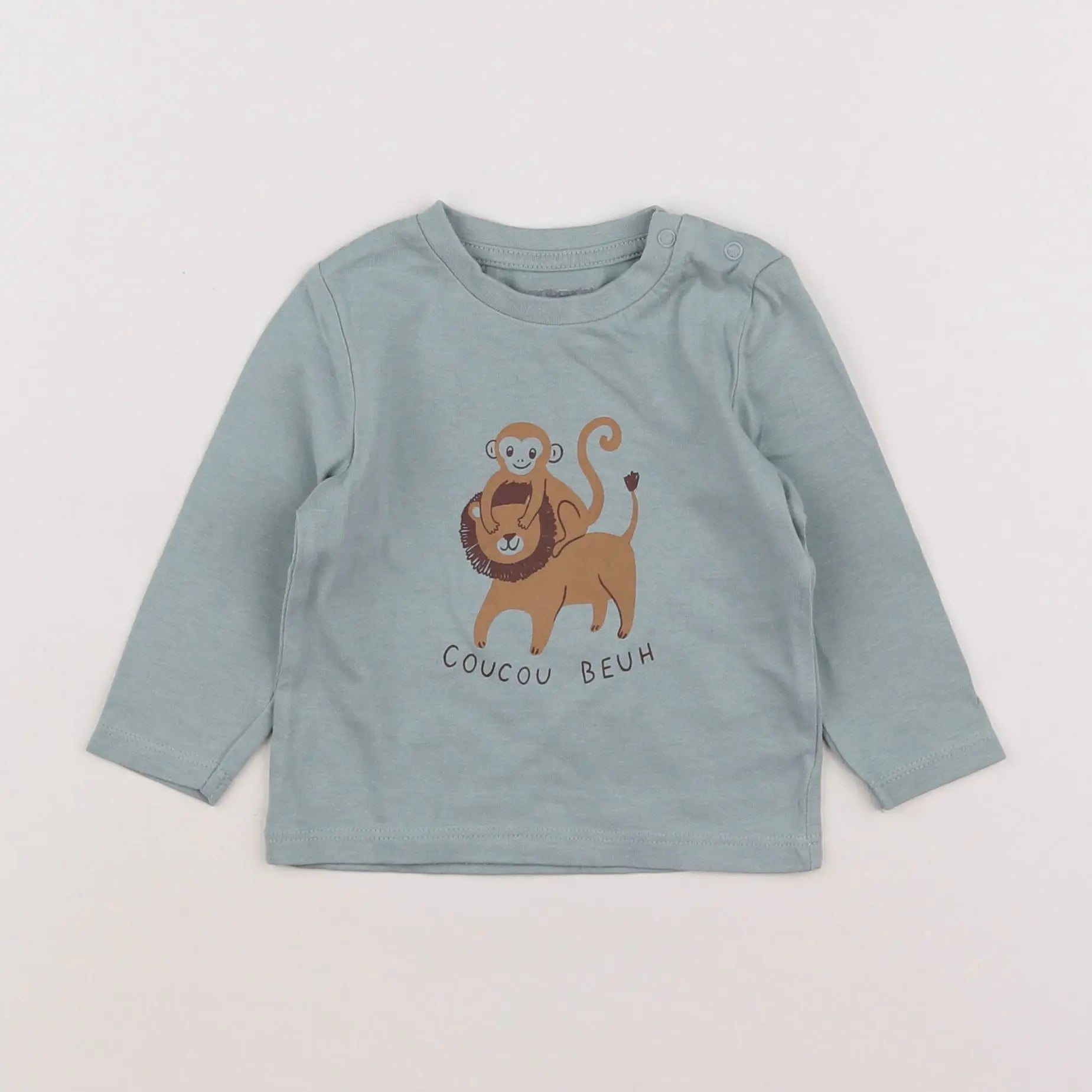 Vertbaudet - tee-shirt bleu - 6 mois