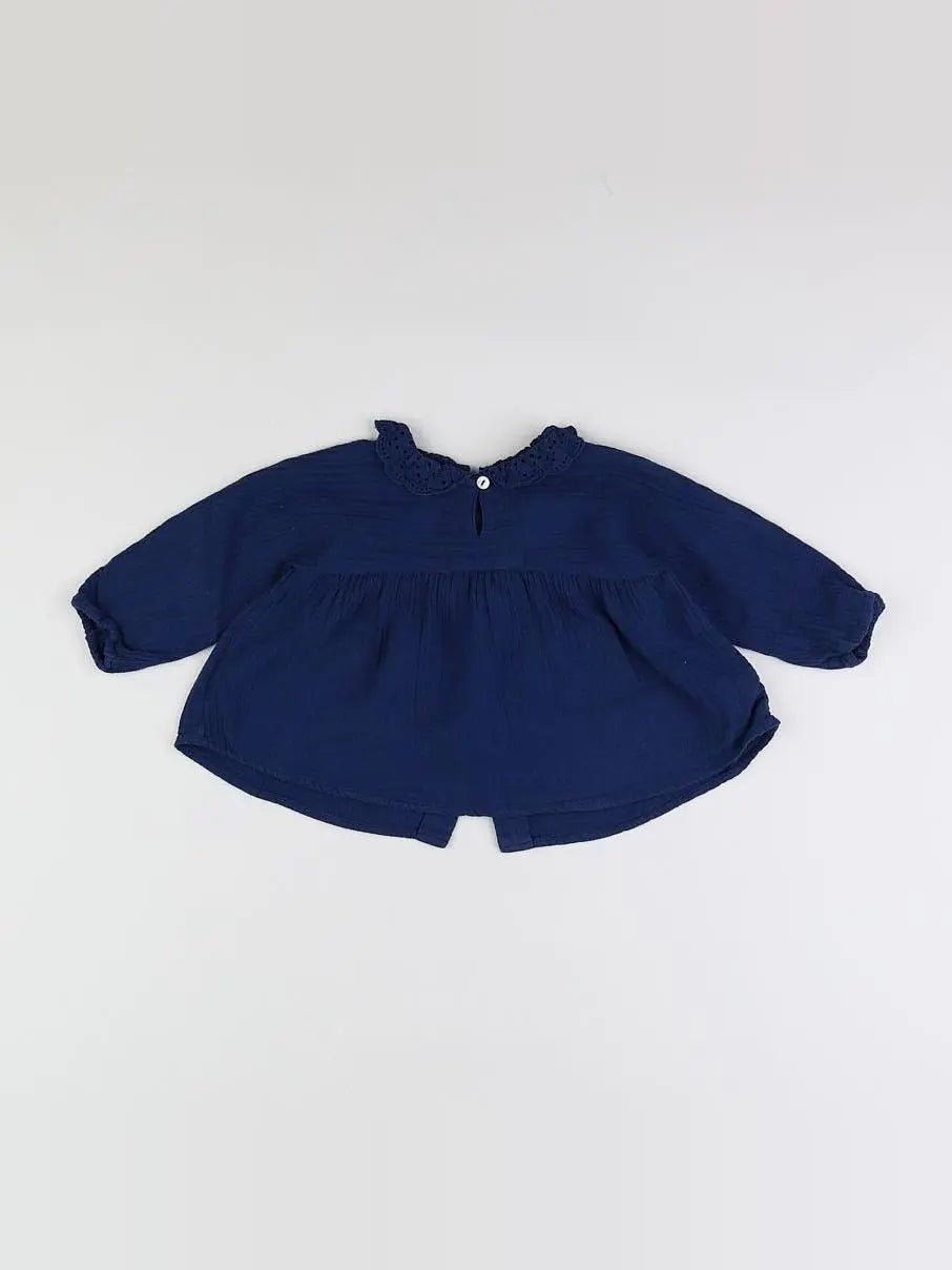 Bonton - blouse bleu - 18 mois
