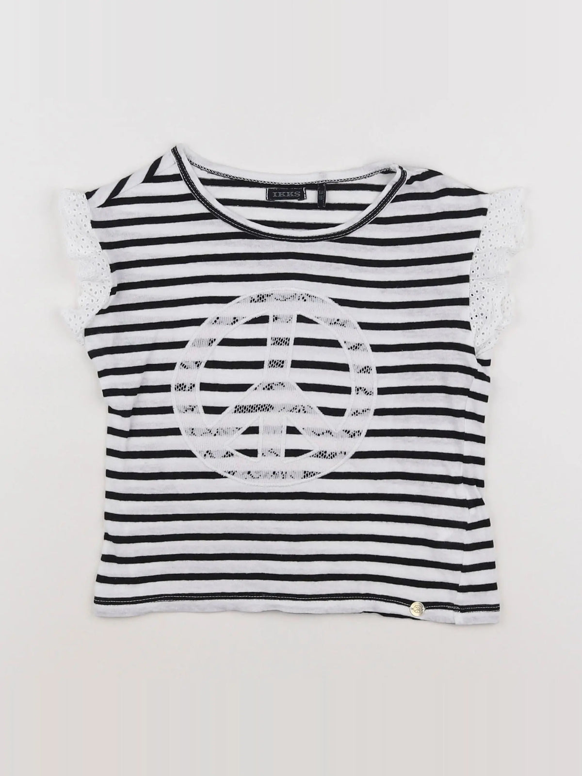 IKKS - tee-shirt blanc, noir - 6 ans