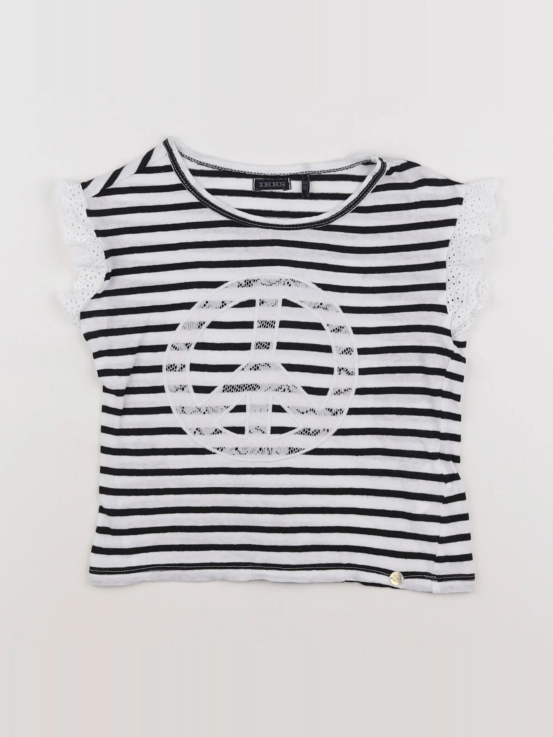 IKKS - tee-shirt blanc, noir - 6 ans