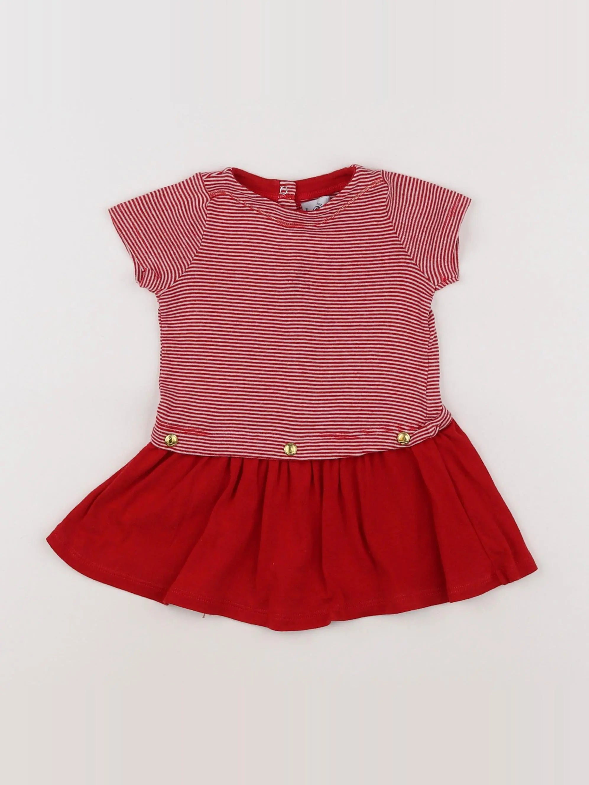 Petit Bateau - robe rouge - 6 mois