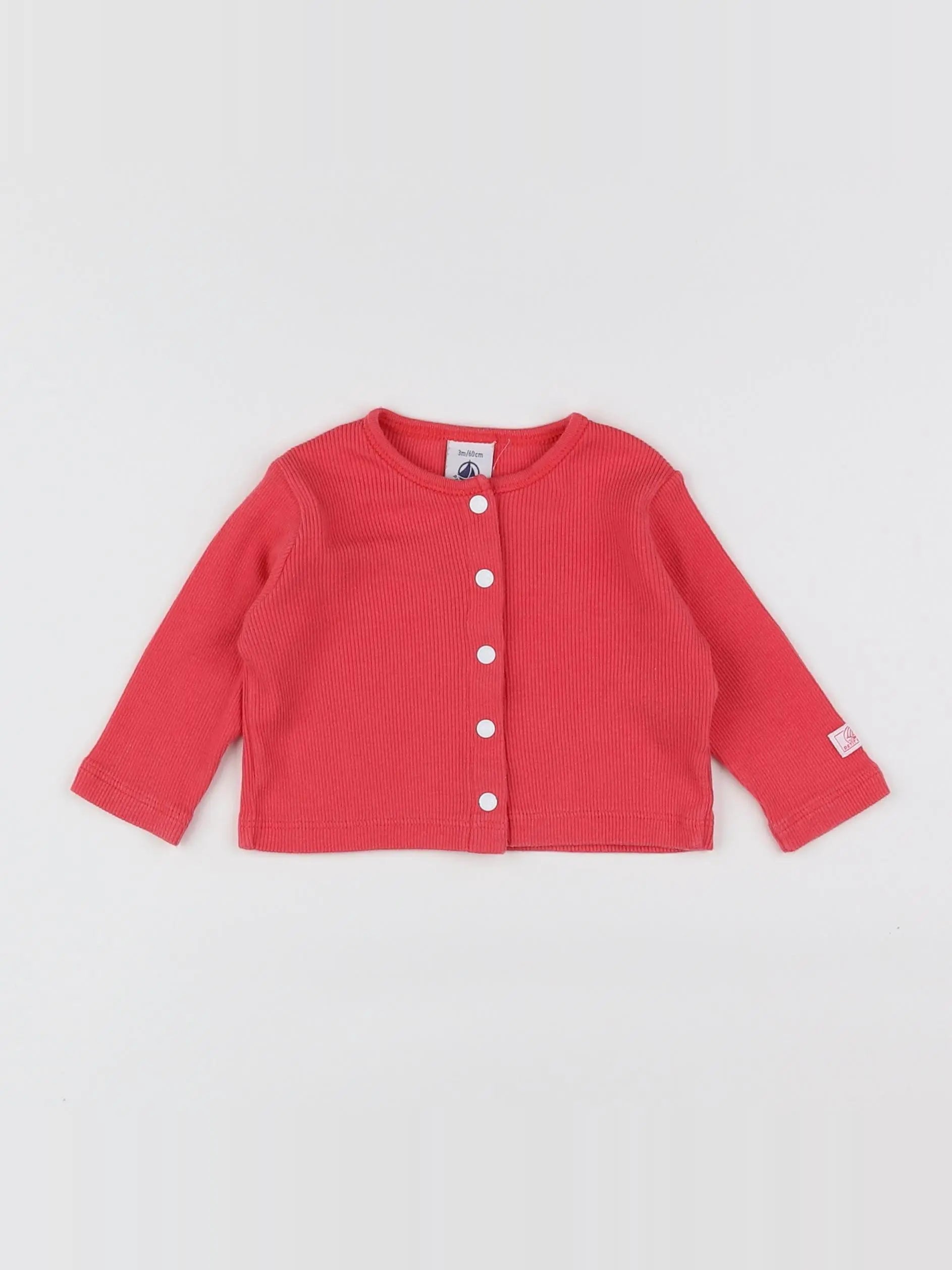 Petit Bateau - gilet rose - 3 mois