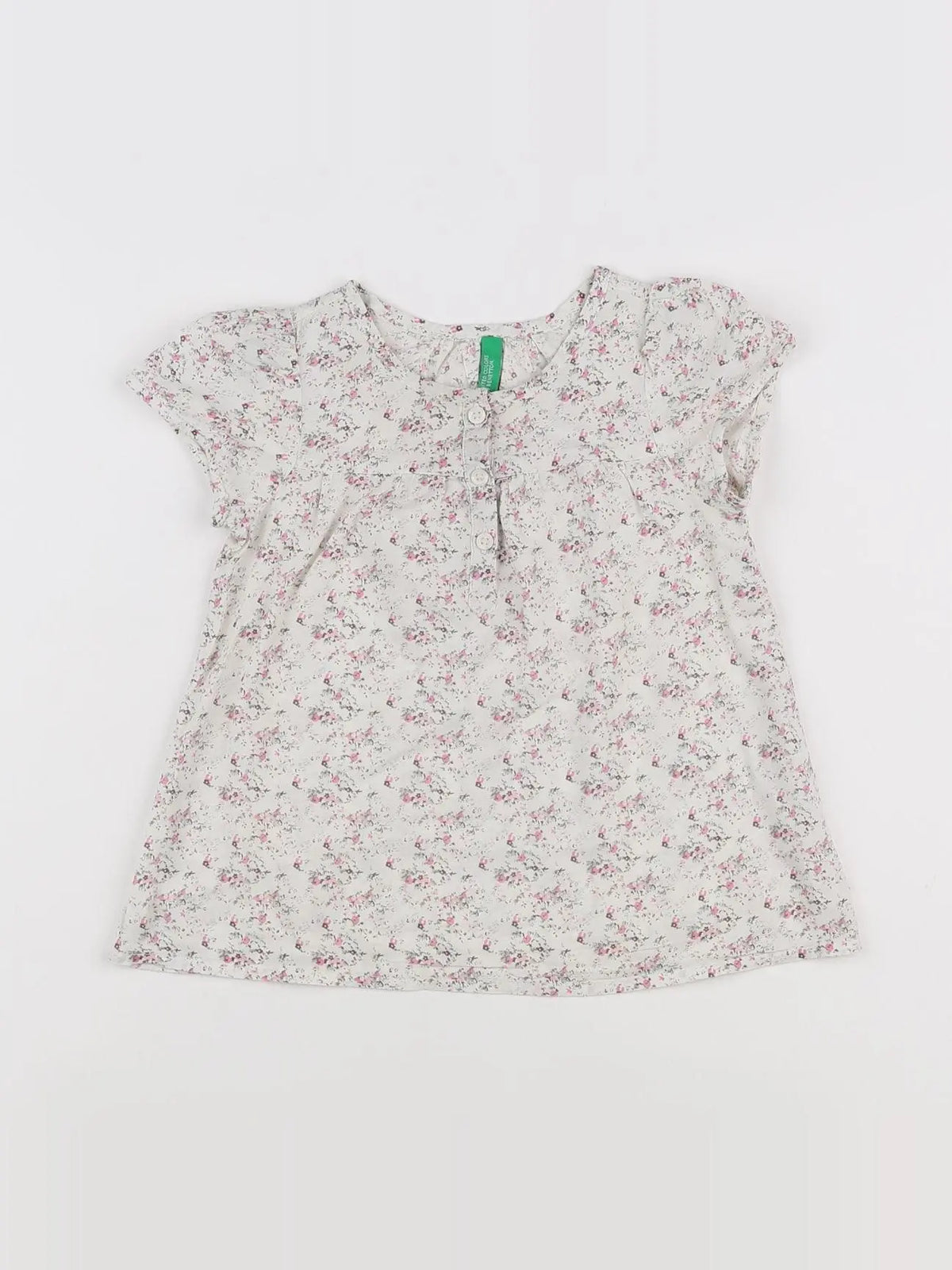 Benetton - blouse blanc - 12/18 mois